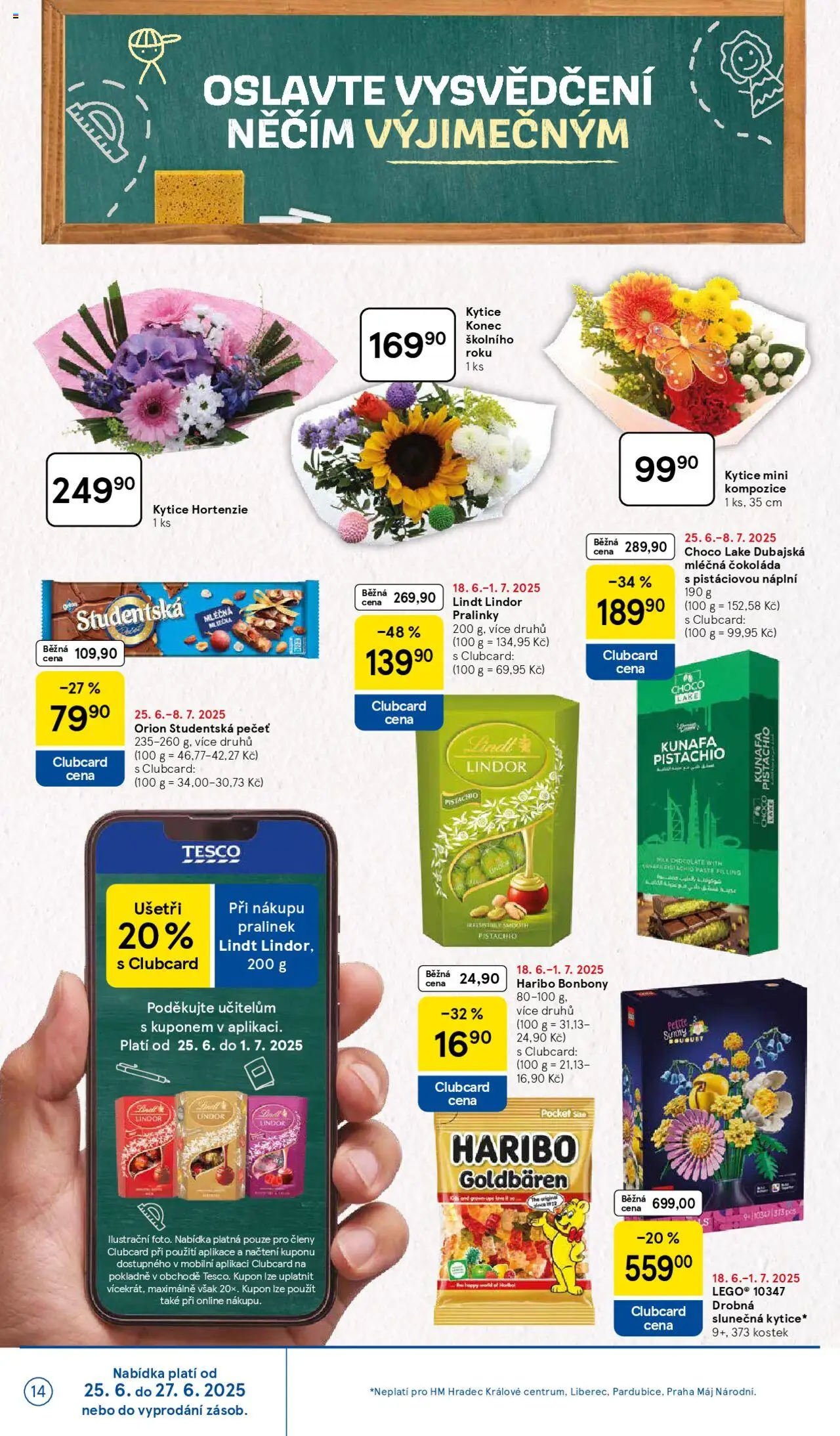 Tesco leták - Hypermarket od 25.06.2025 | Strana: 14 | Produkty: Lindt, Čokoláda, Bonbóny, Orion Studentská pečeť