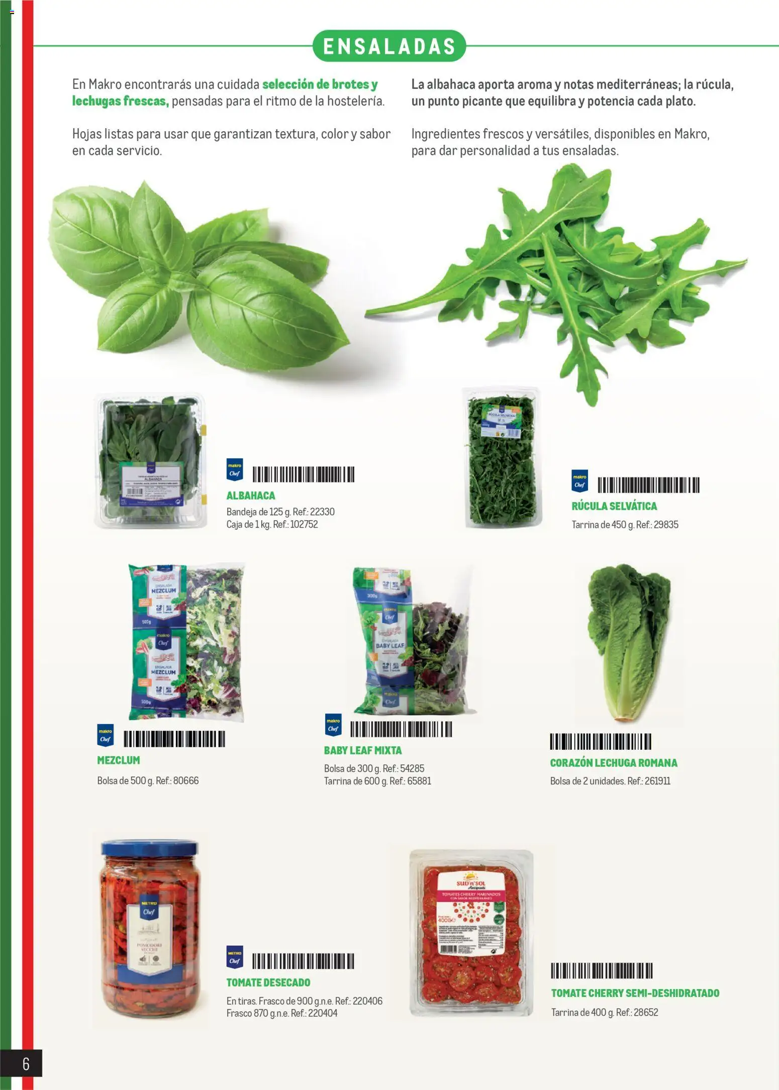 Makro Restaurantes italianos Península │ válido desde el 27.03.2026 | Página: 6 | Productos: Tomates, Μαξιλάρι λαιμού, Bandeja, Caja