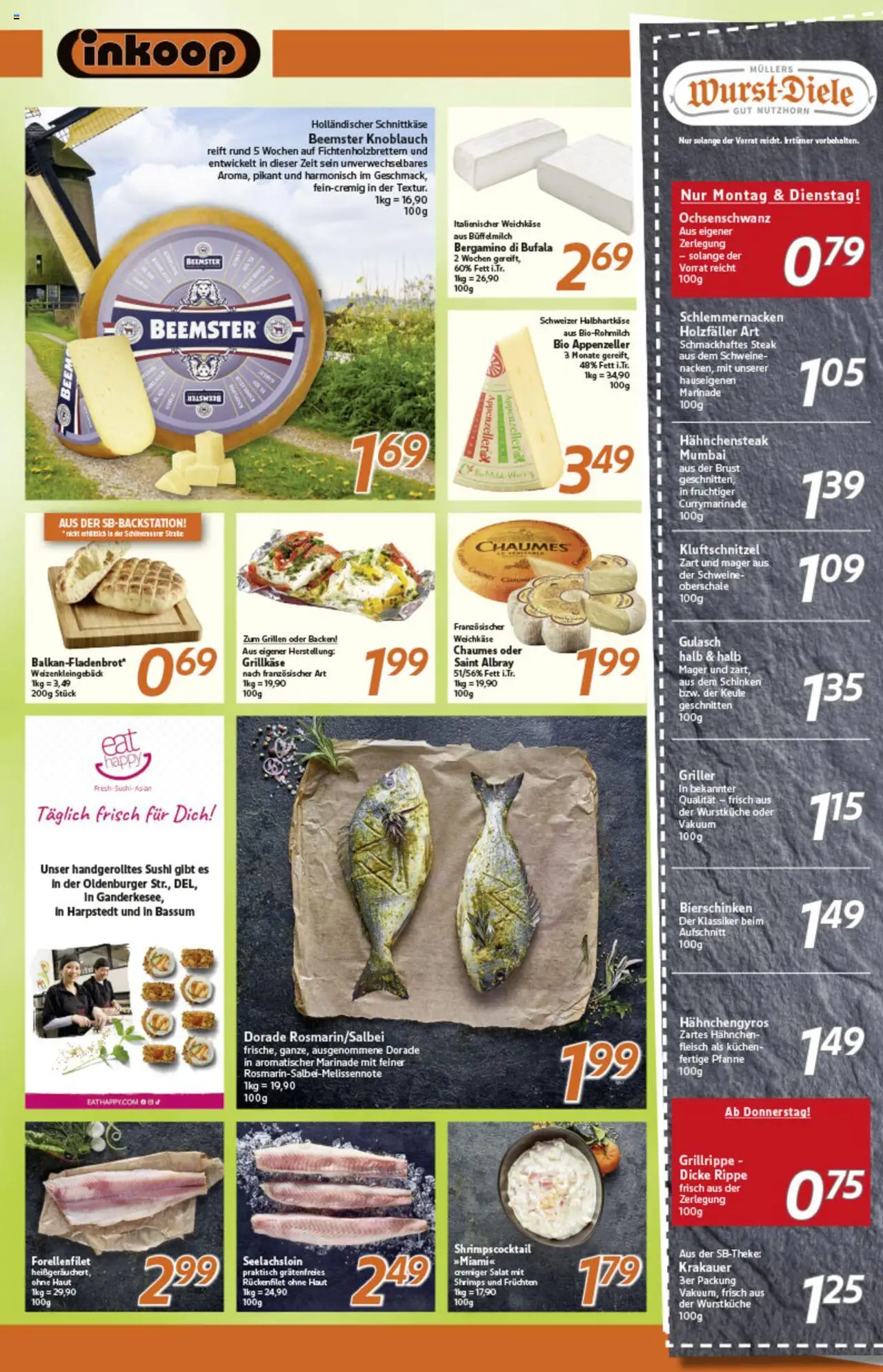 Inkoop Prospekt 	 - gültig ab dem 28.07.2025 | Seite: 4 | Produkte: Milch, Schinken, Fleisch, Salat