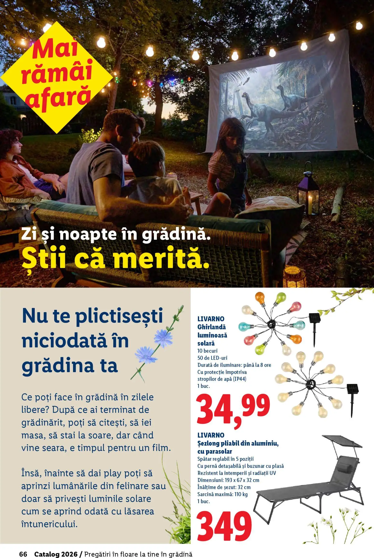 Noul catalog Lidl – valabil de la 19.02.2026 | Pagină: 66 | Produse: Pernă, Șezlong, Apă