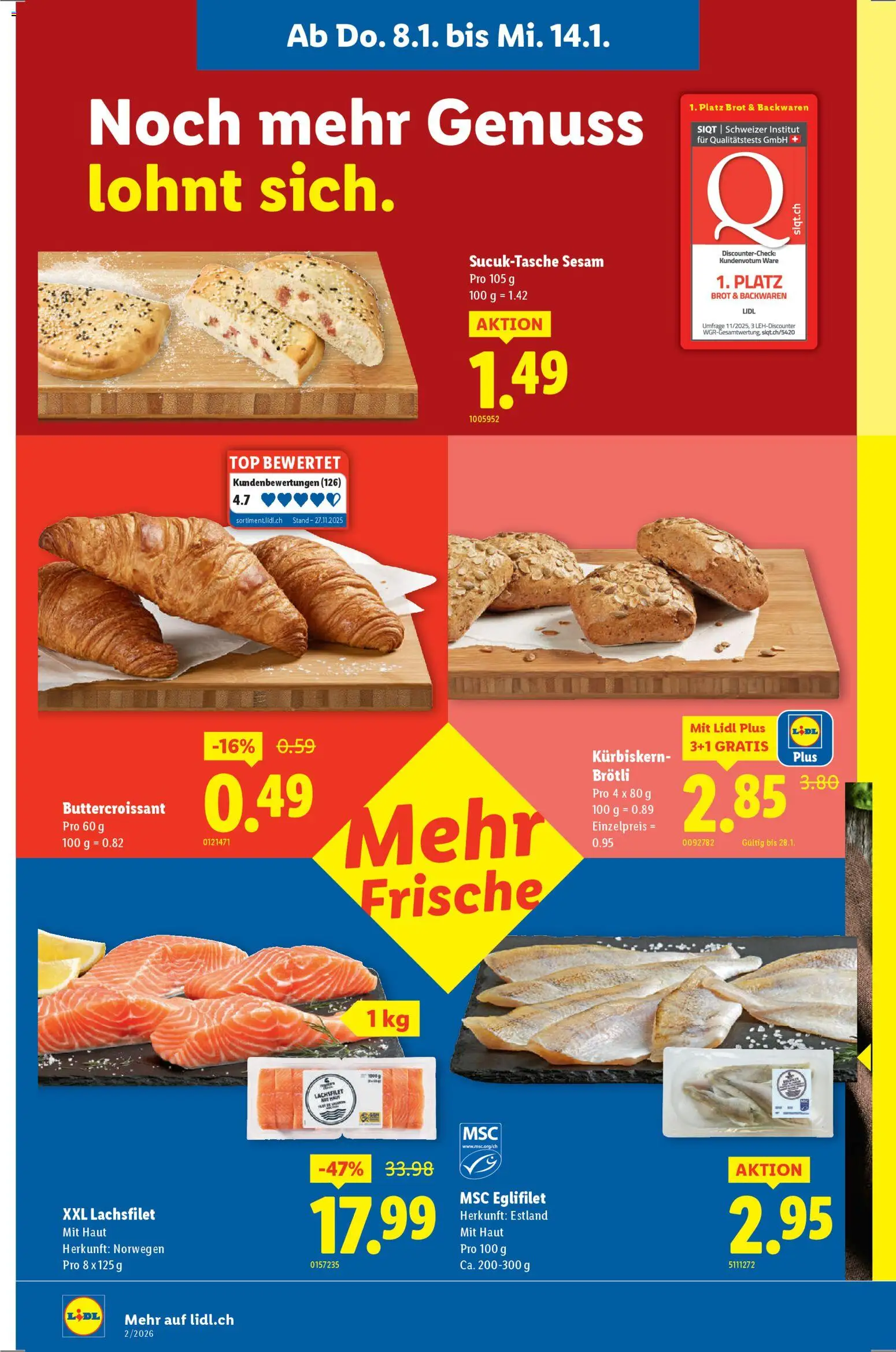 Lidl Aktionen – gültig ab 08.01.2026 | Seite: 6 | Produkte: Brot, Top