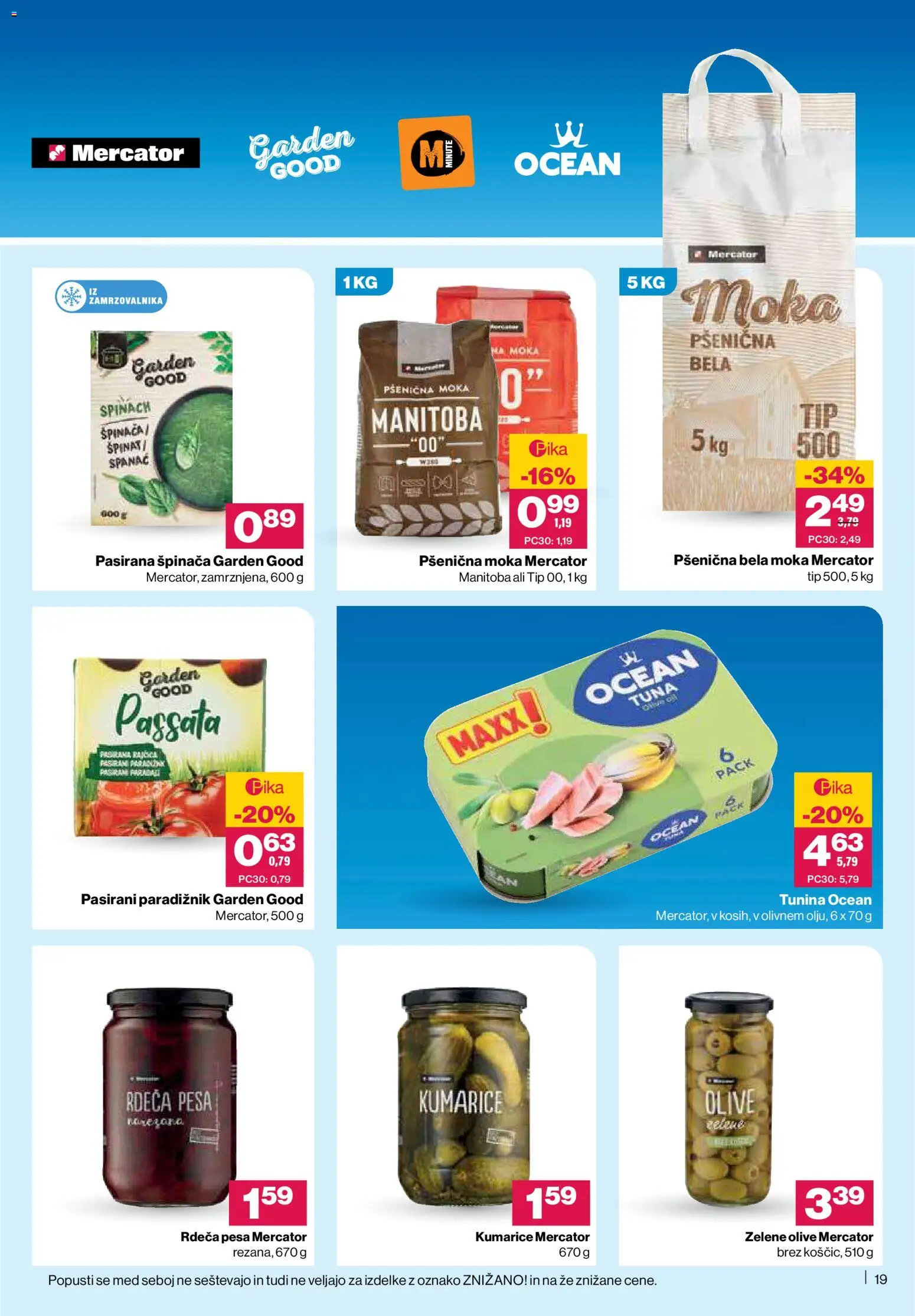 Novi Mercator katalog ponudbe – veljaven od 05.02.2026 | Stran: 19 | Izdelki: Moka, Tuna, Paradiznik, Pesa