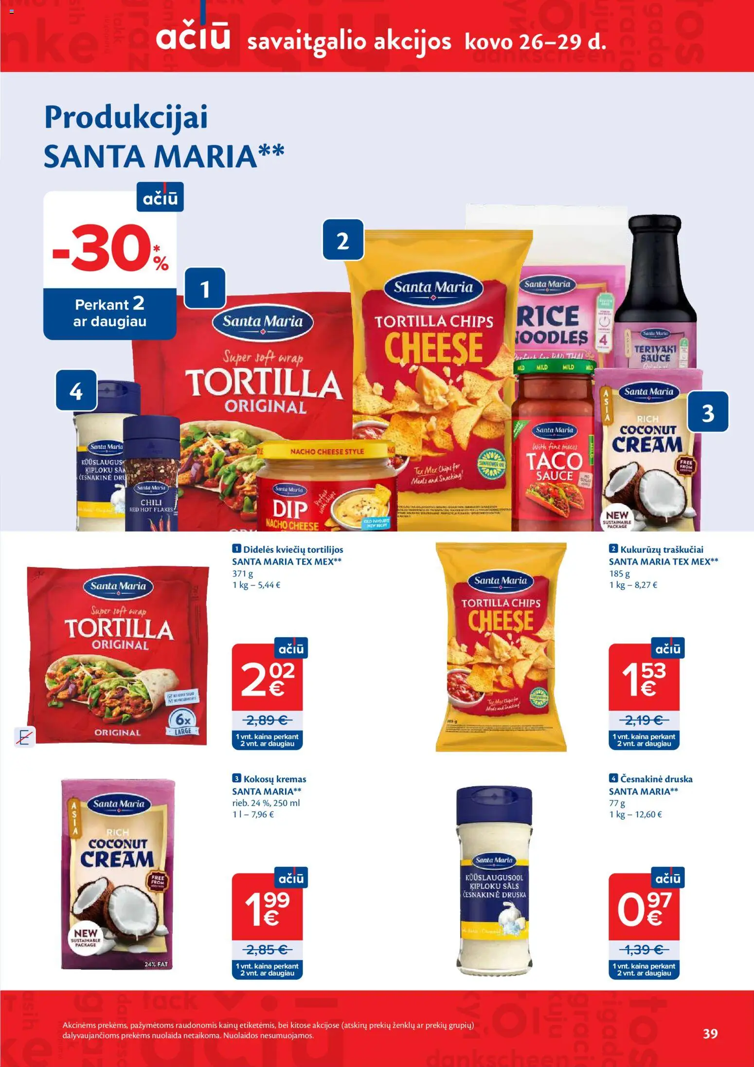 MAXIMA akcijos nuo 24.03.2026 | Puslapis: 39 | Prekių: Kremas, Druska, Traškučiai