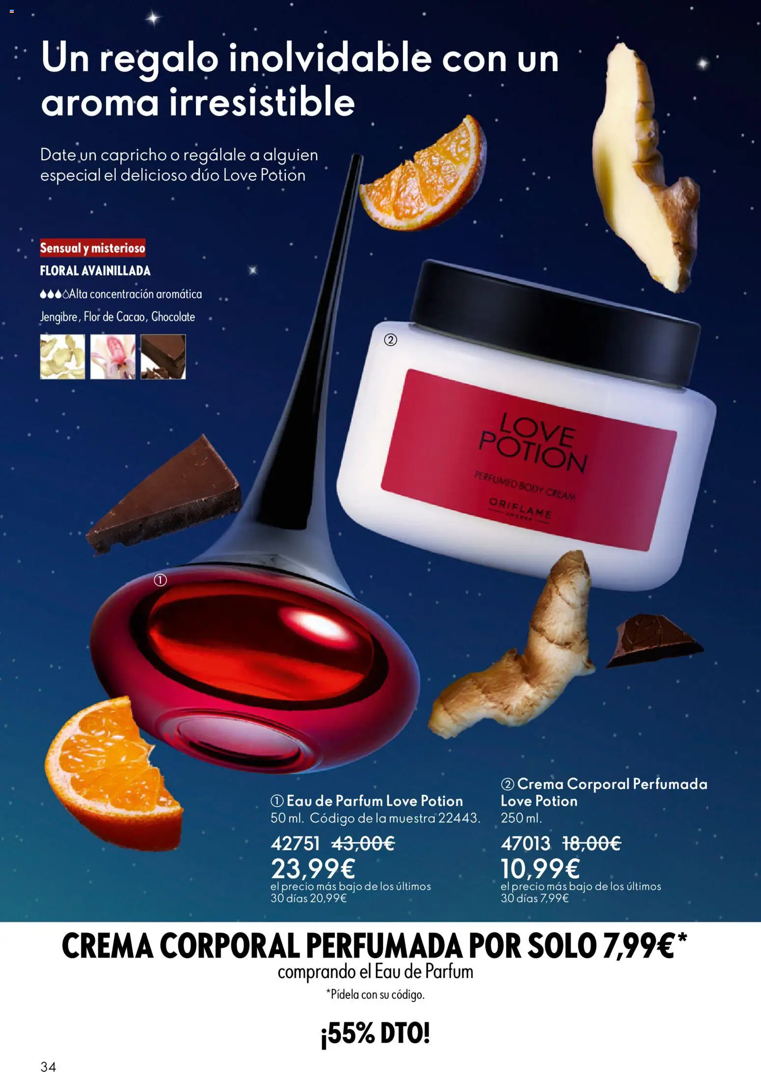 Oriflame - Catálogo Campaña 17 │ válido desde el 10.12.2025 | Página: 34 | Productos: Chocolate, Crema, Body, Eau de parfum