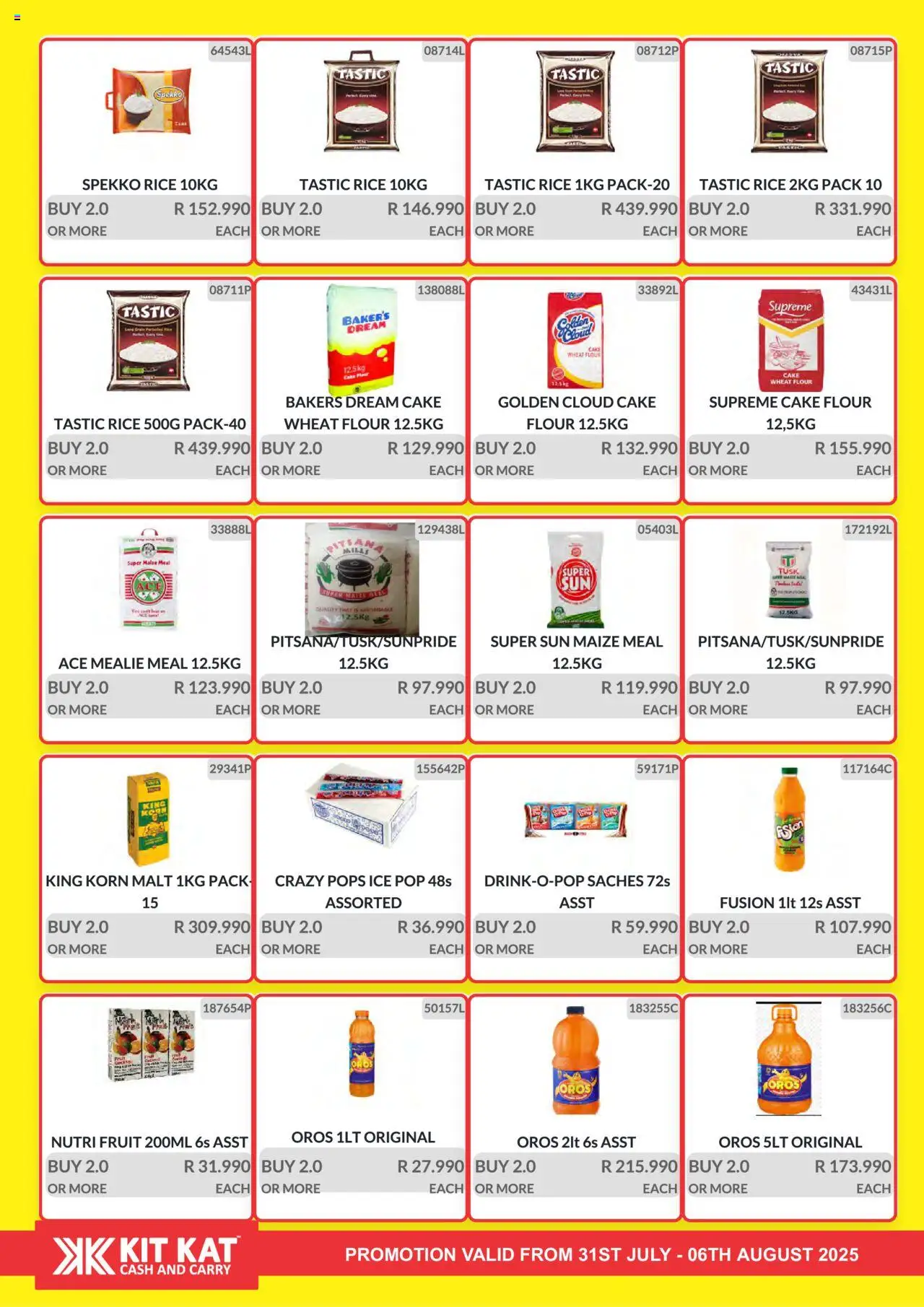 KIT KAT Cash & Carry Weekly Traders Special │ valid from 31.07.2025 | Page: 10 | Products: Cake, Flour, Rice, Fruit
