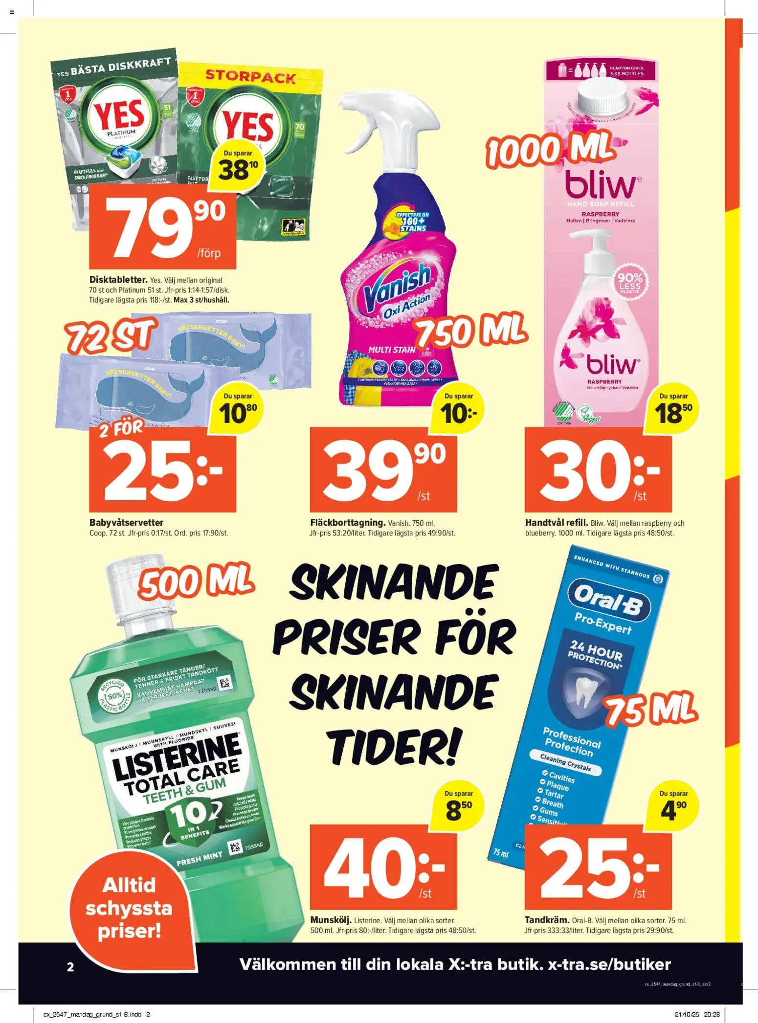 Coop X:-TRA reklamblad aktuell från 17.11.2025 | Sida: 2 | Produkter: Munskölj, Handtvål, Hallon