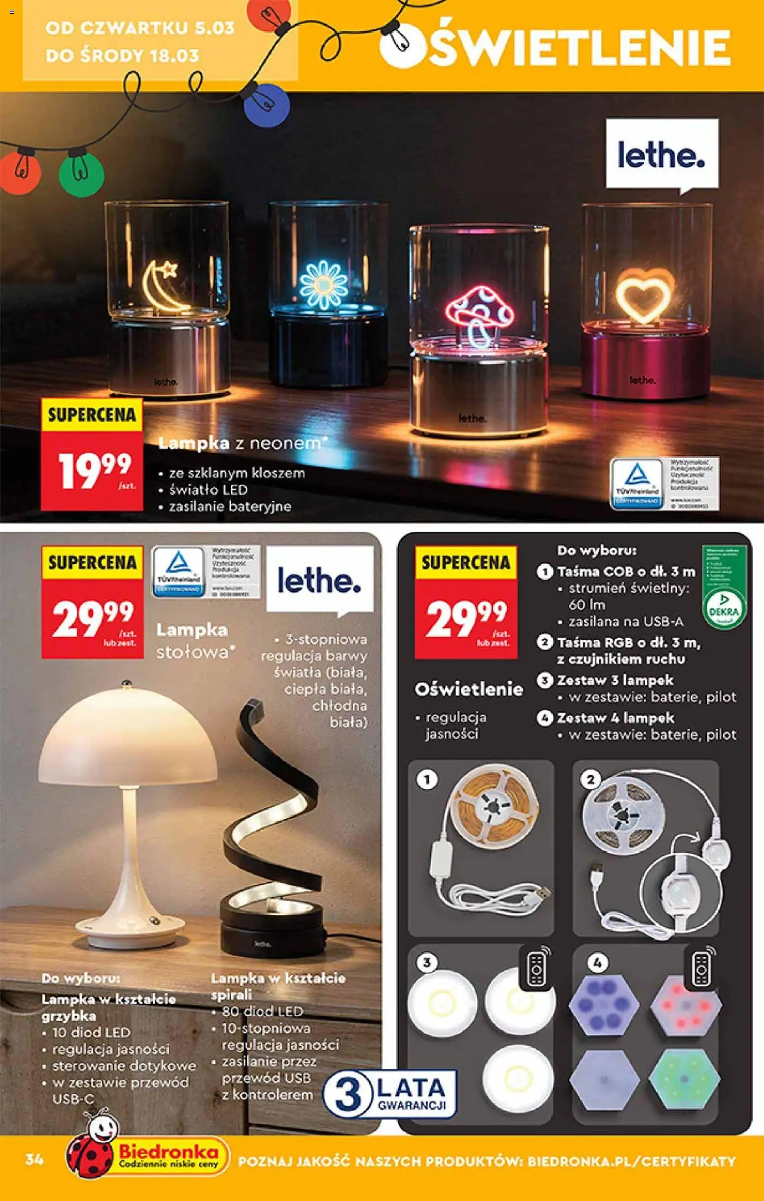 Biedronka Polsko leták - Hity i inspiracje od 28.02.2026 | Strana: 34 | Produkty: USB, LED