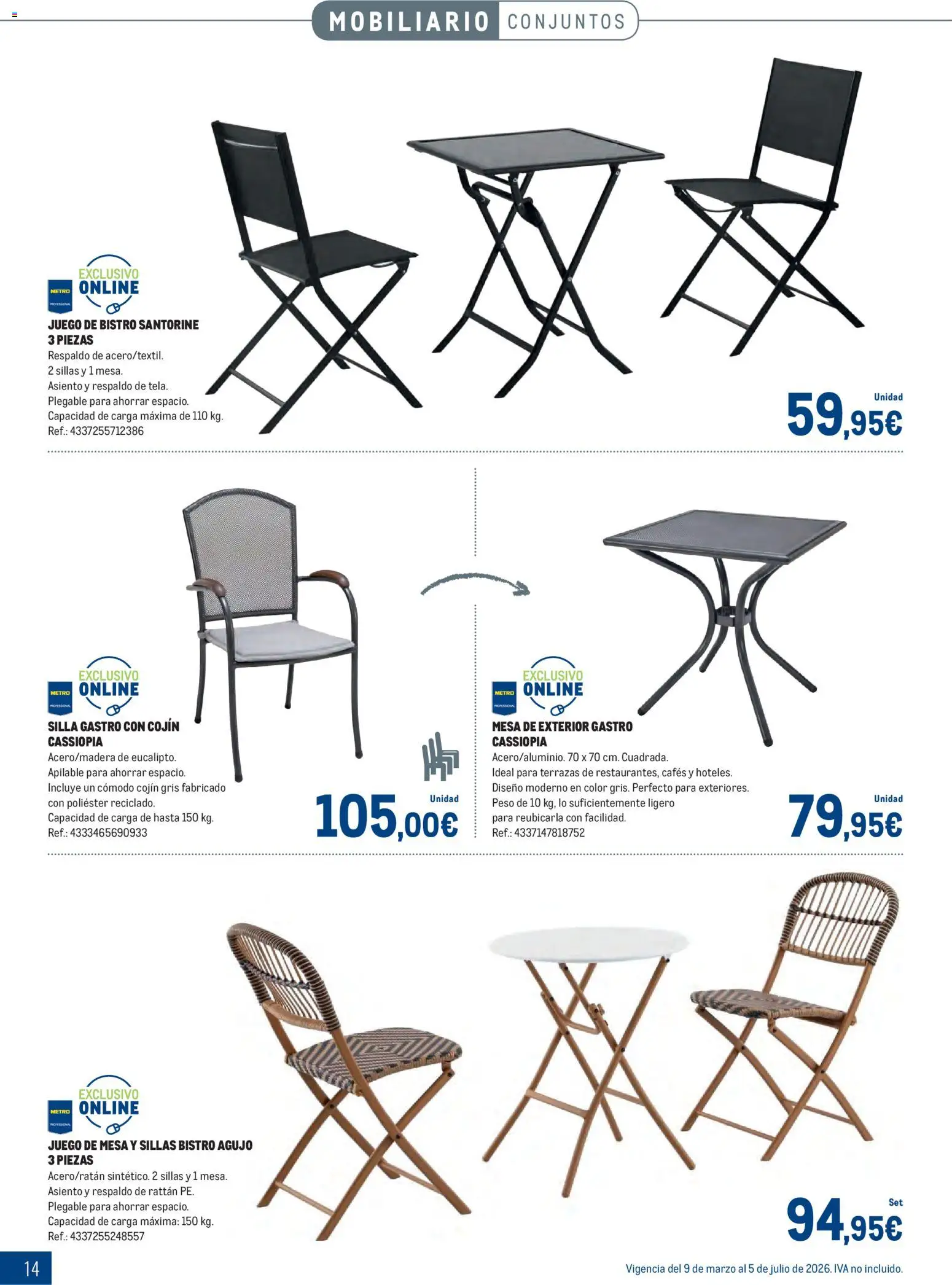 Makro - Especial Terrazas │ válido desde el 09.03.2026 | Página: 14 | Productos: Peso, Cojín, Mesa, Silla