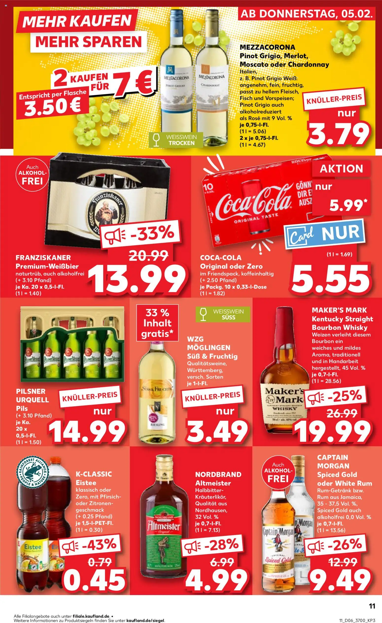 Kaufland prospekt Rostock	 – gültig ab 05.02.2026 | Seite: 11 | Produkte: Whisky, Fisch, Captain morgan, Zitronen