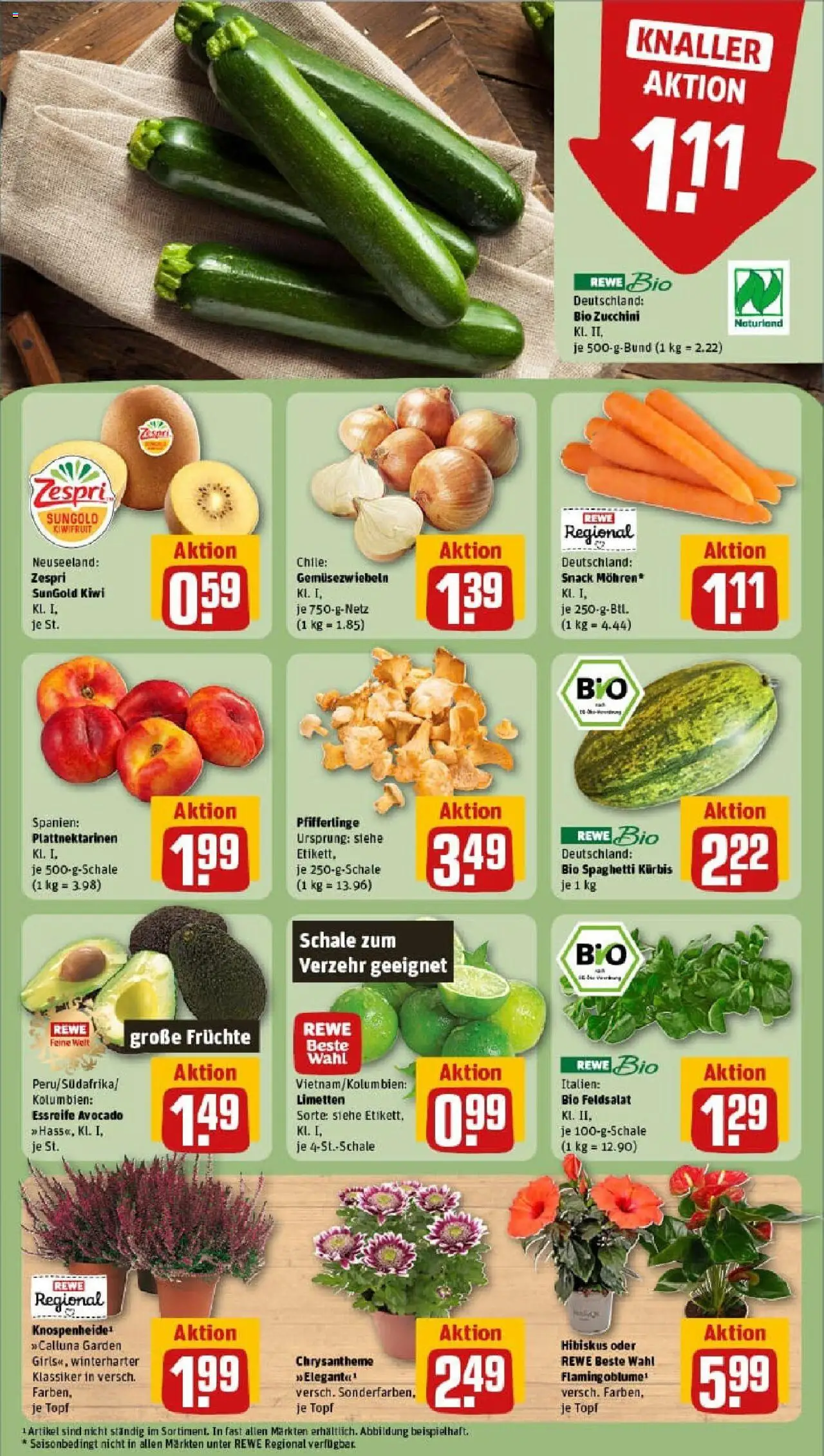 Rewe prospekt Erkrath	 - gültig ab dem 24.08.2025 | Seite: 9 | Produkte: Avocado, Pfifferlinge, Zucchini, Kiwi