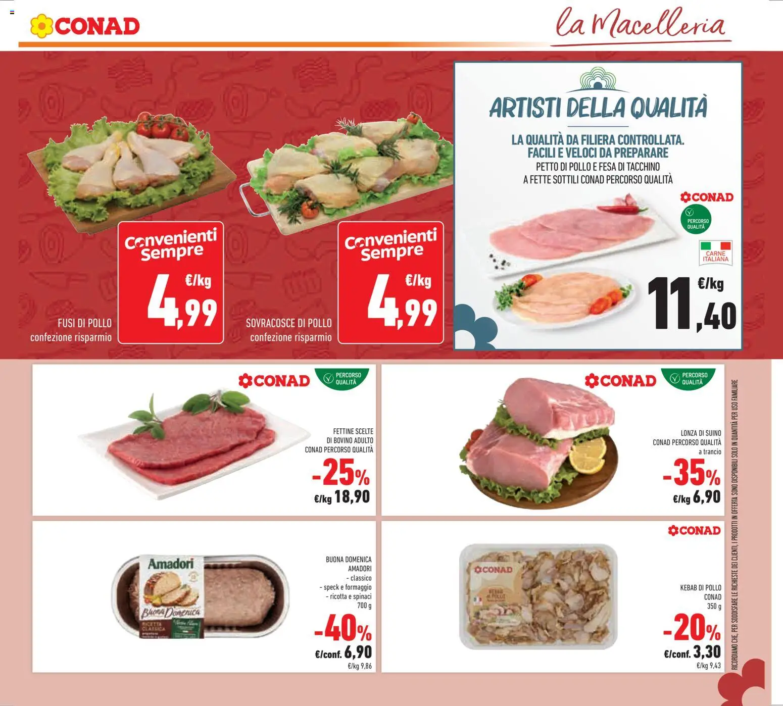 Volantino Conad del 29.01.2026 | Pagina: 13 | Prodotti: Pollo, Suino, Formaggio, Spinaci