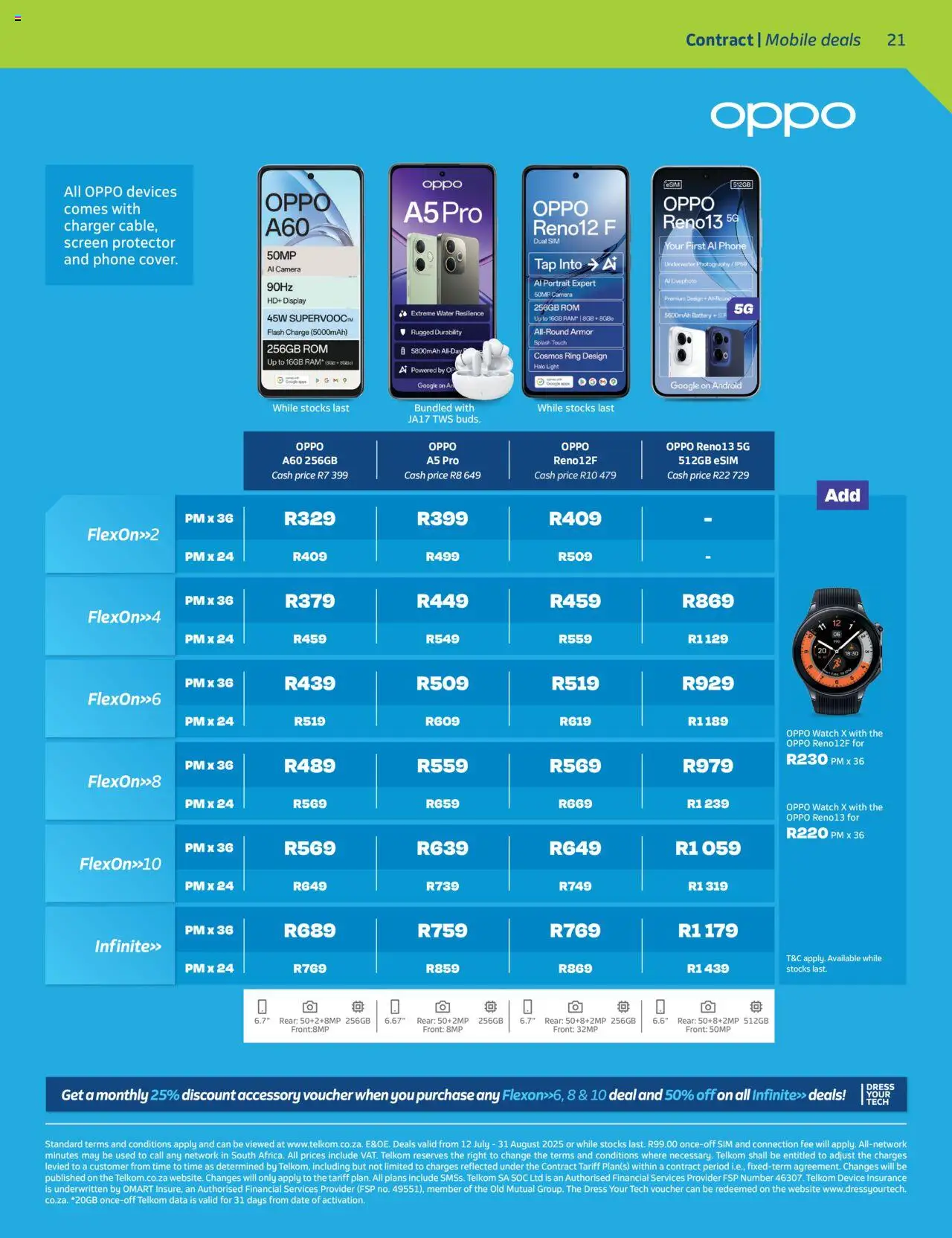 Telkom Deals │ valid from 12.07.2025 | Page: 21 | Products: Phone, Watch, Camera, Water