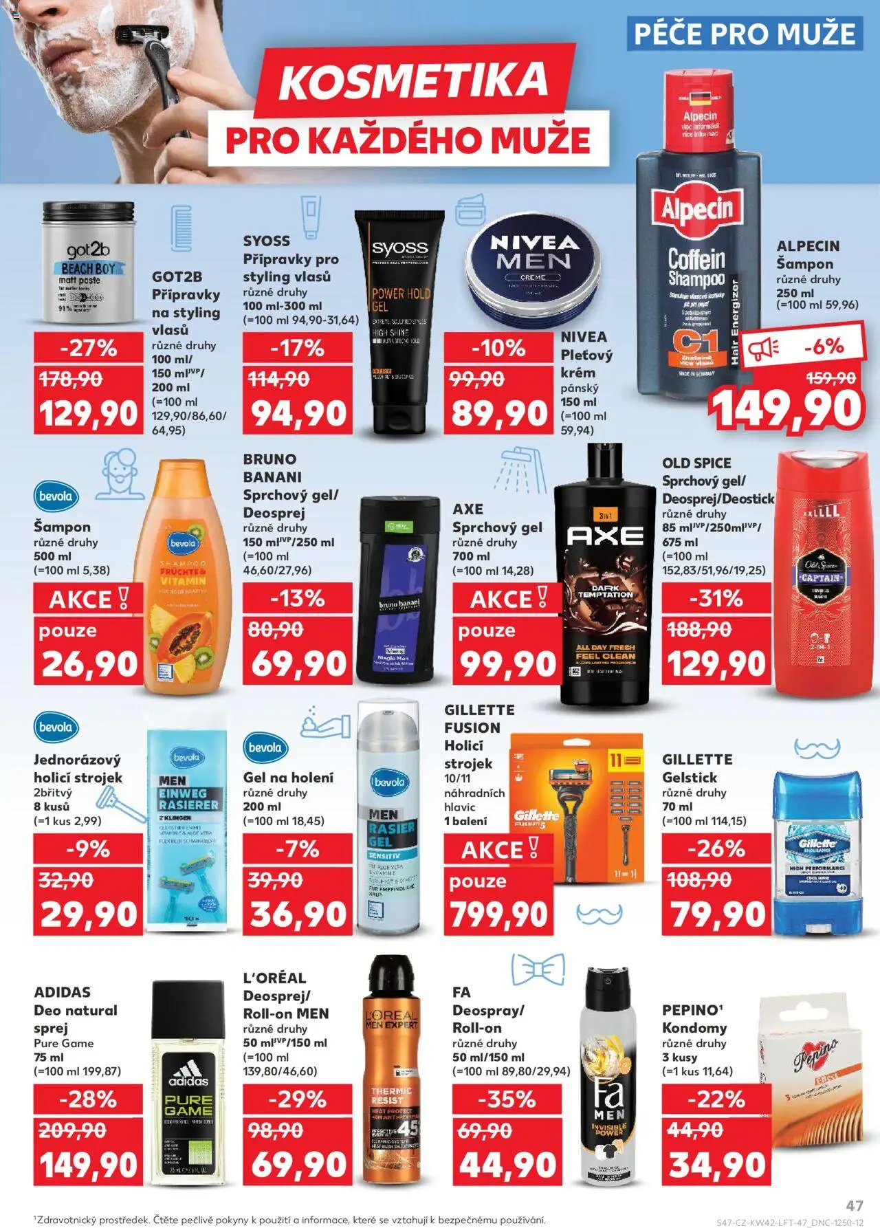 Kaufland leták - Chomutov od 15.10.2025 | Strana: 47 | Produkty: Krém, Holicí strojek, Old Spice, Alpecin šampon