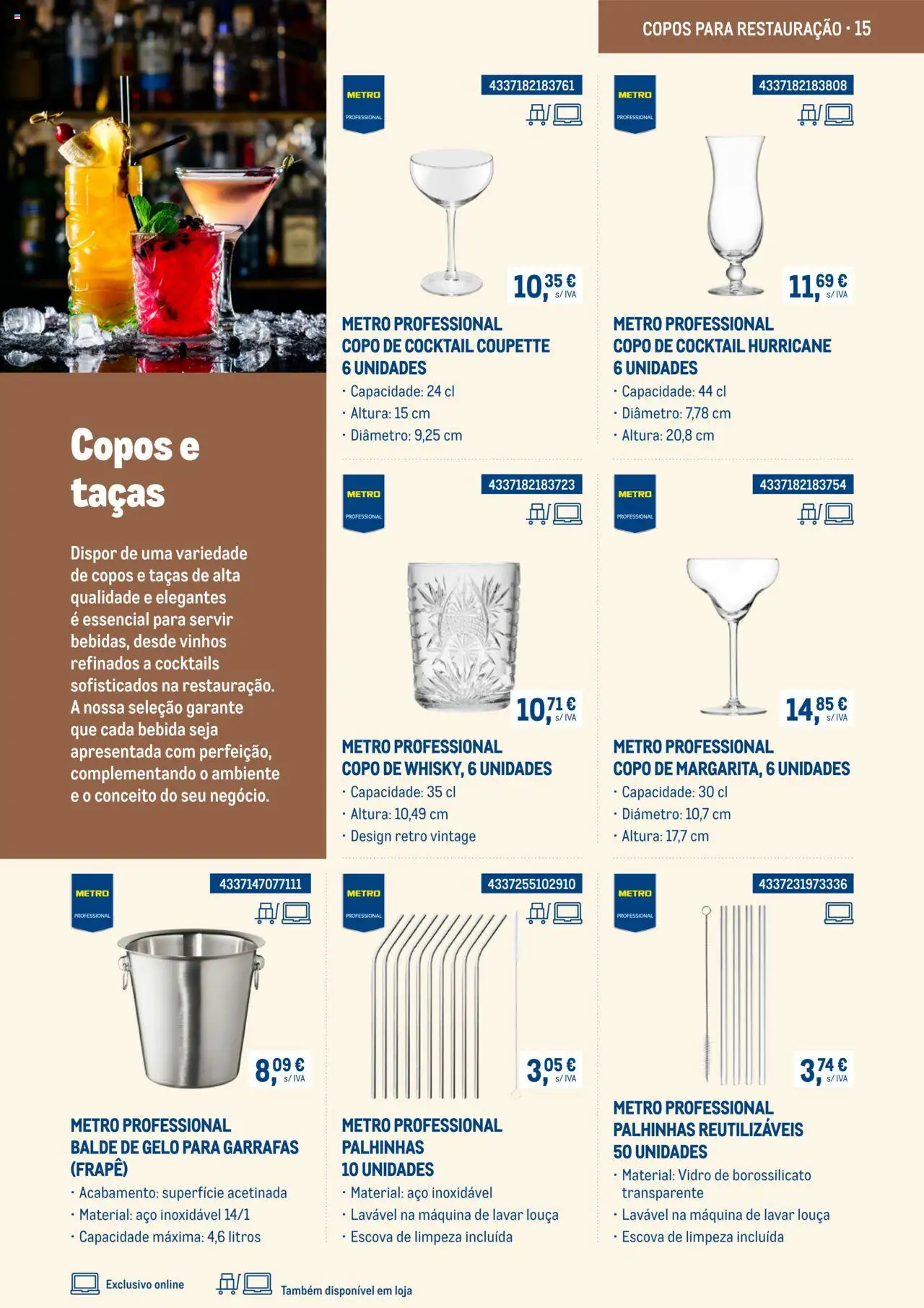 Makro -  Equipamento de cozinha e serviço de mesa - Catálogo 2025 │ válido de 03.03.2025 | Página: 15 | Produtos: Escova de limpeza, Máquina de lavar, Cocktails, Bebida