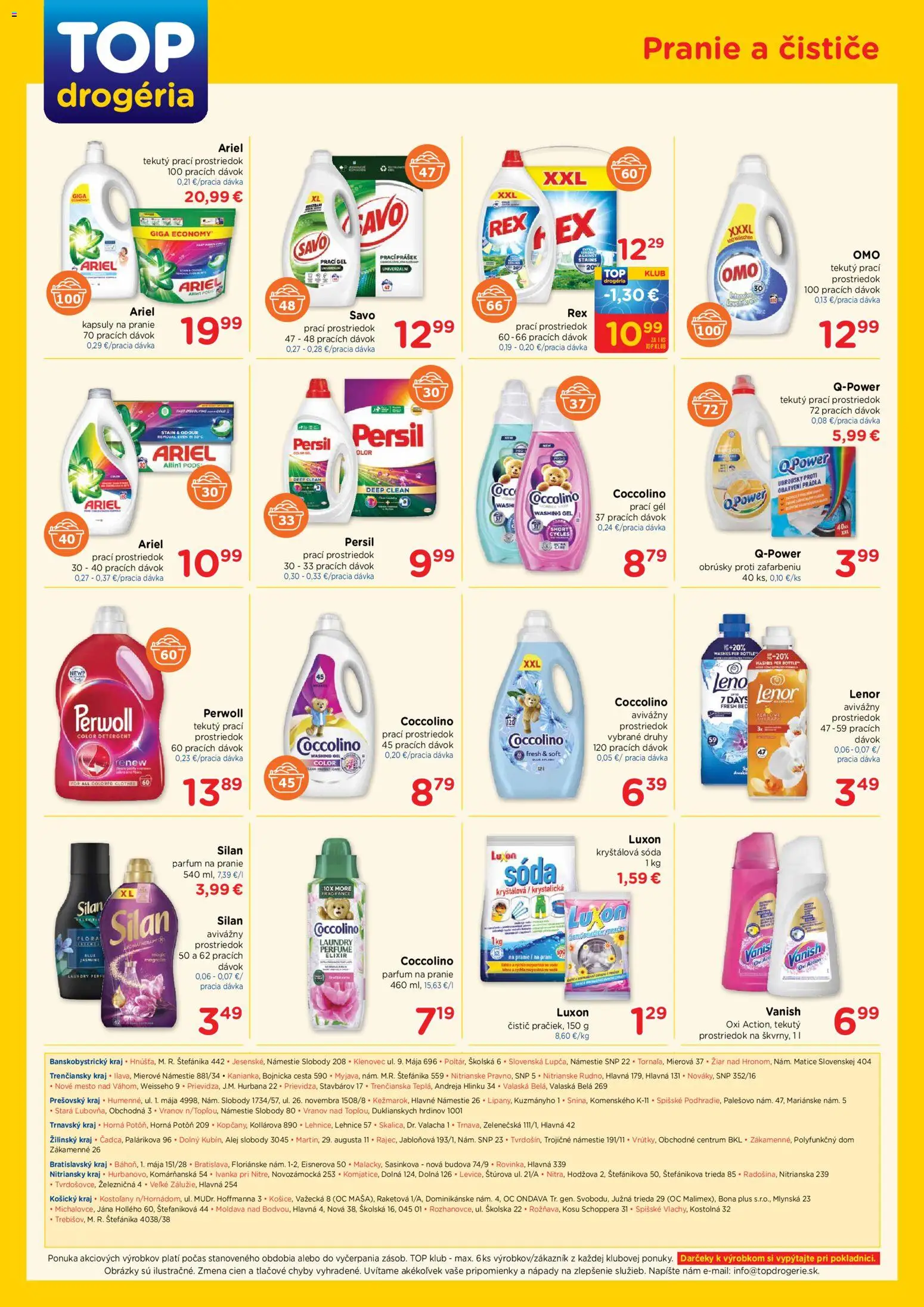 Nové TOP Drogéria akcie – leták je platný od 12.01.2026 | Strana: 4 | Produkty: Persil, Perwoll, Silan, Lenor