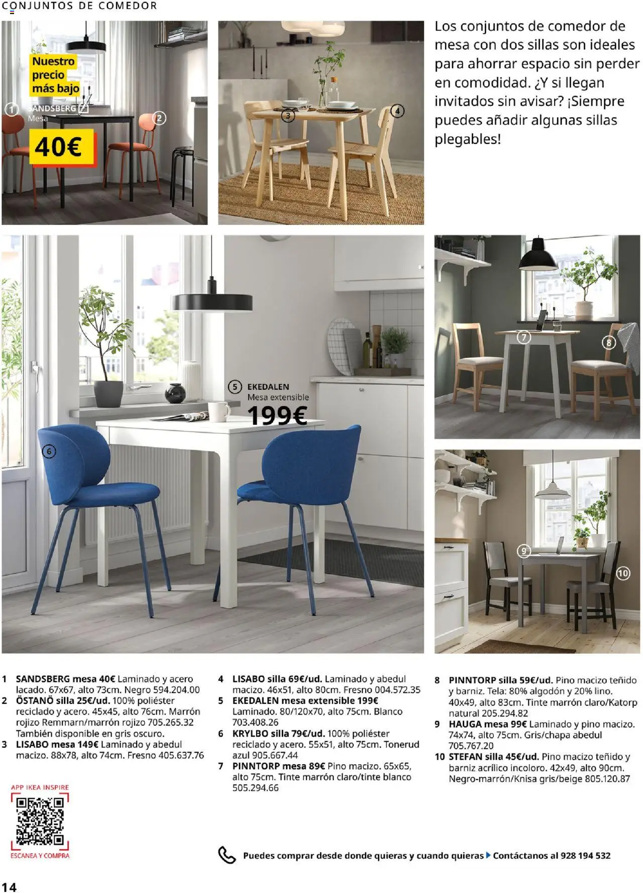Catálogo IKEA Comedores │ válido desde el 04.02.2025 | Página: 14 | Productos: Mesa extensible, Tinte, Mesa, Silla
