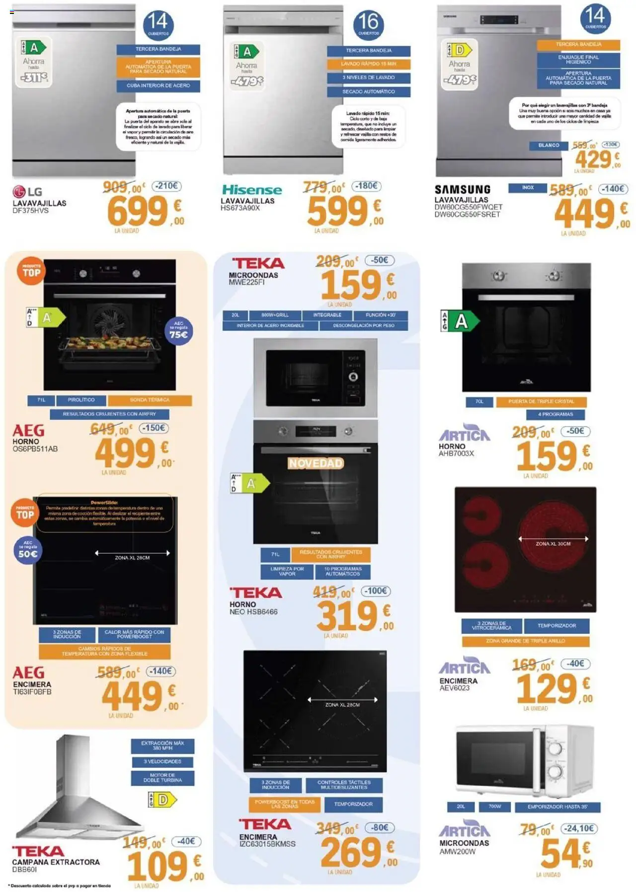 E.Leclerc folleto │ válido desde el 01.10.2025 | Página: 4 | Productos: Βρεφικό κρεβάτι, Horno, Lavavajillas, Peso