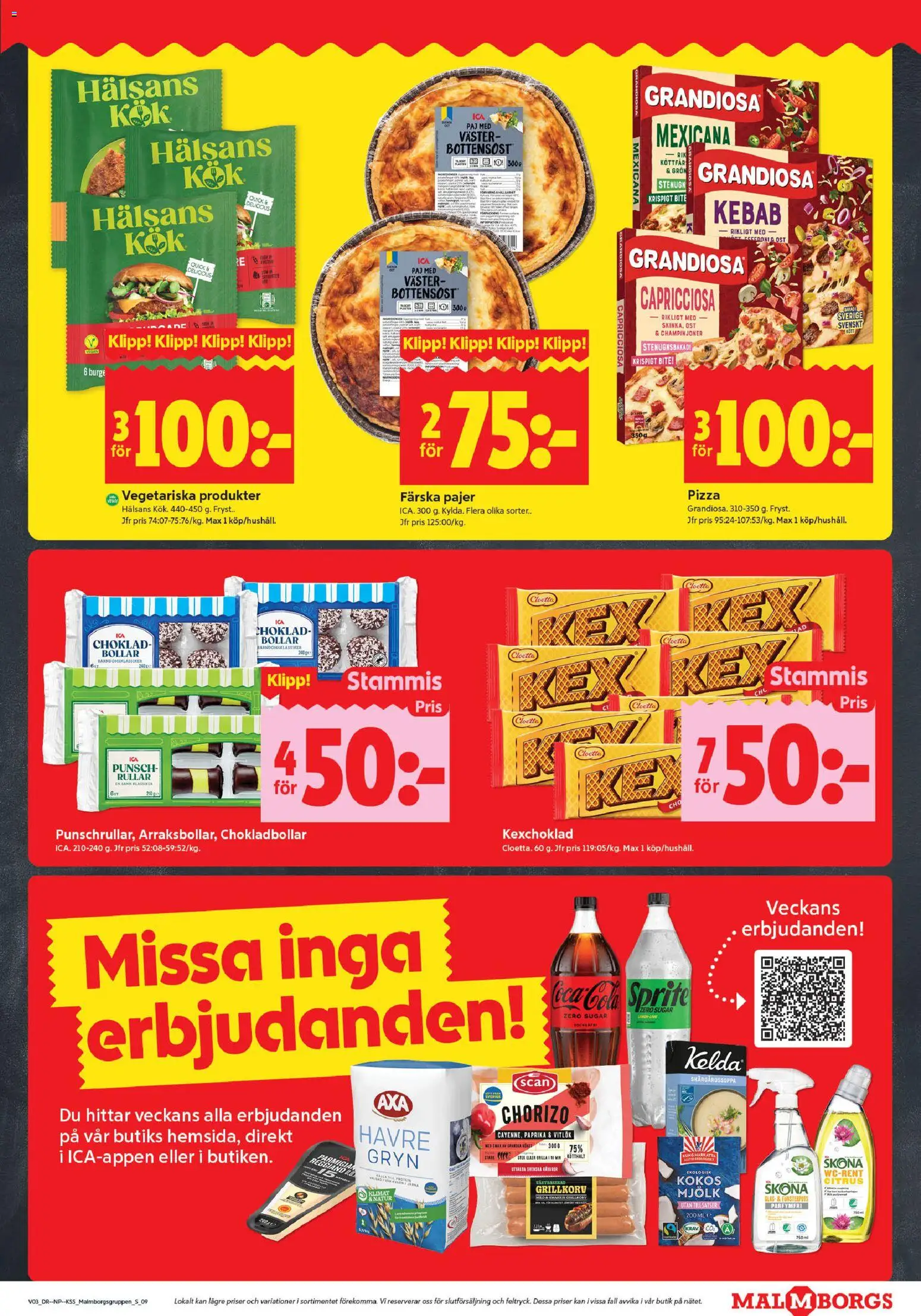 ICA Kvantum reklamblad aktuell från 12.01.2026 | Sida: 9 | Produkter: Paj, Choklad, Pizza, Vitlök