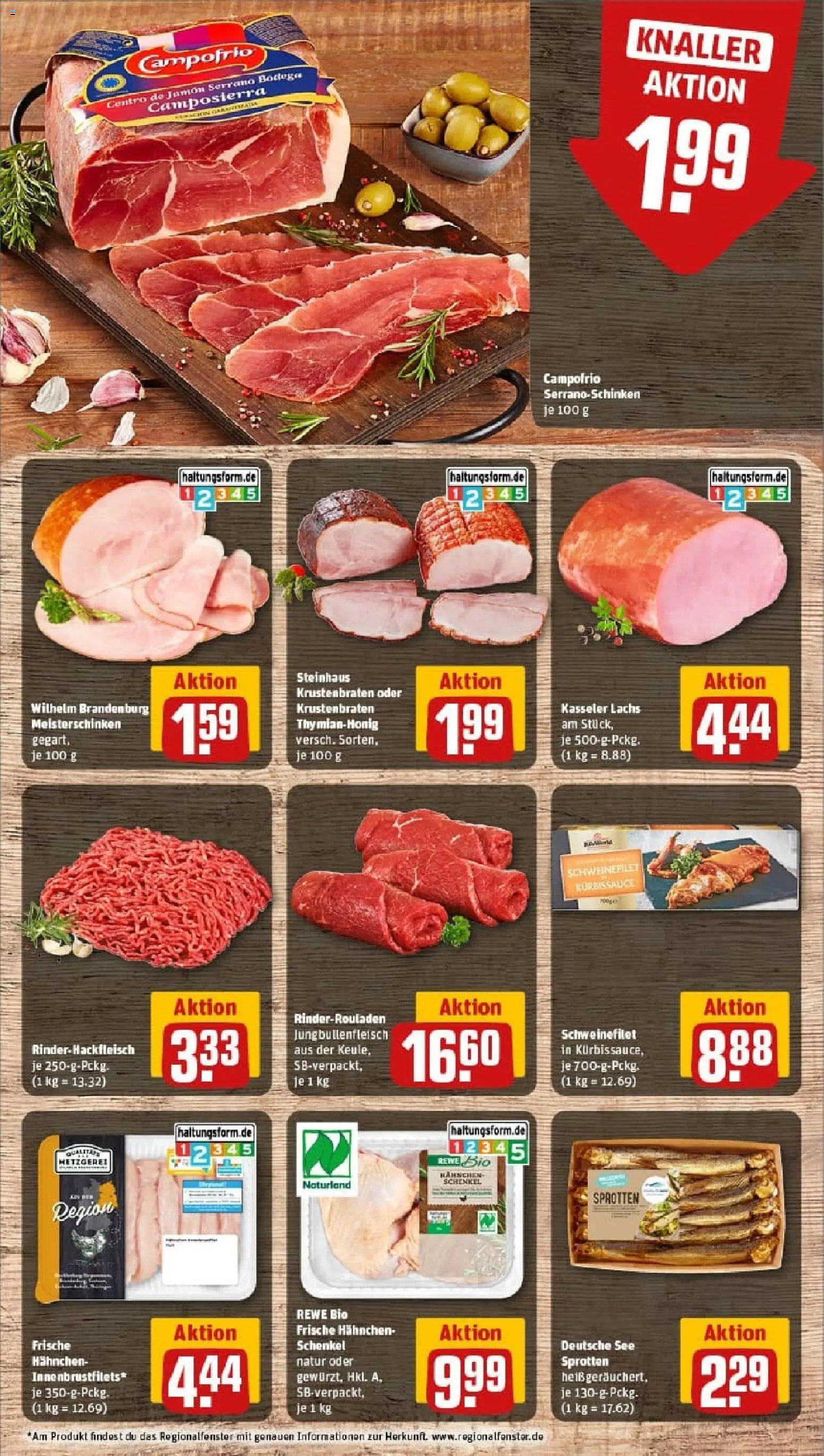 Rewe prospekt Berlin / Grunewald	 – gültig ab 26.10.2025 | Seite: 10 | Produkte: Rinderrouladen, Hahnchen, Krustenbraten, Schweinefilet