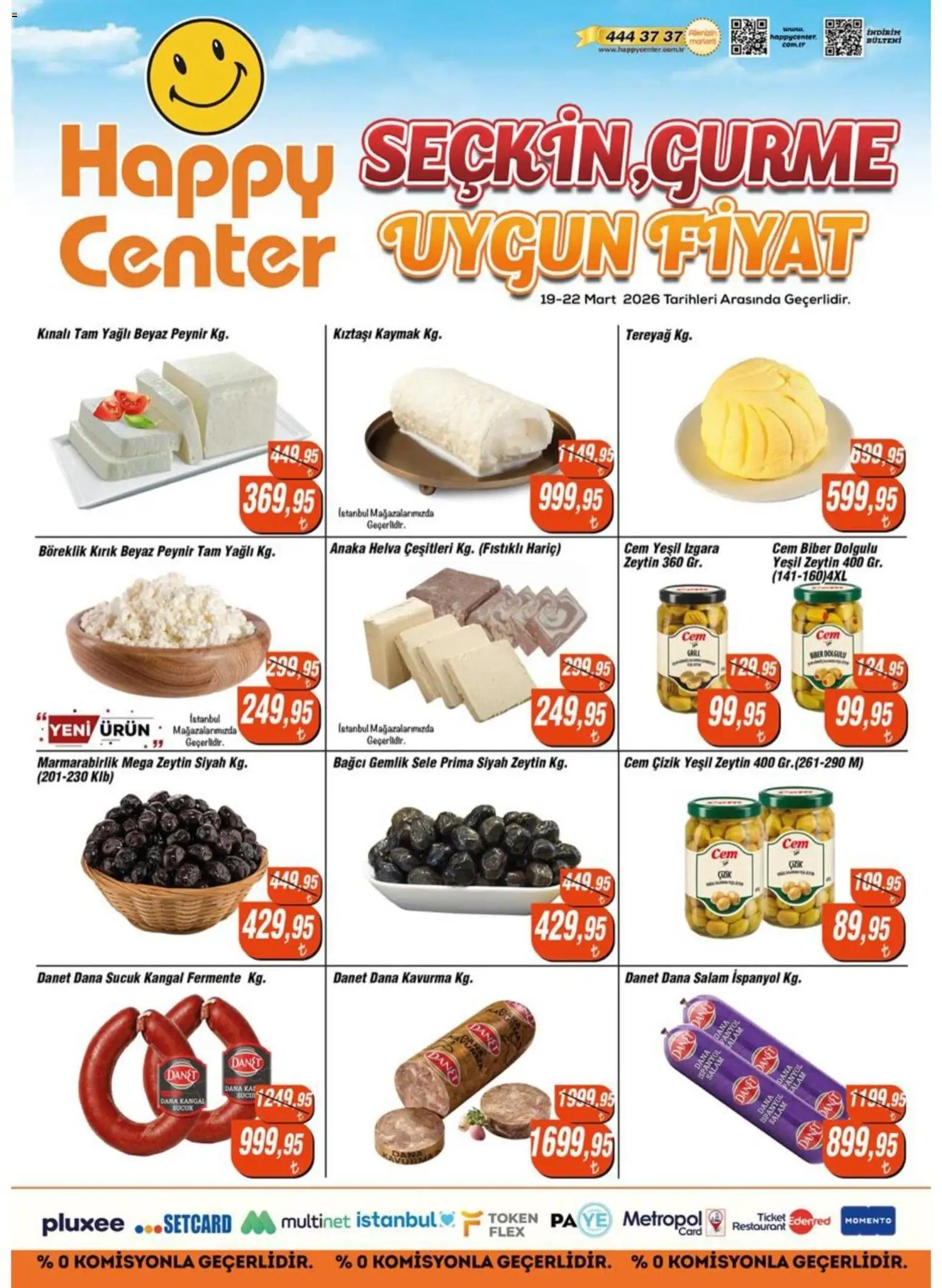 Happy Center İndirim - 19.03.2026 tarihinden itibaren geçerlidir | Sayfa: 2 | Ürünler: Peynir, Salam, Zeytin, Sucuk