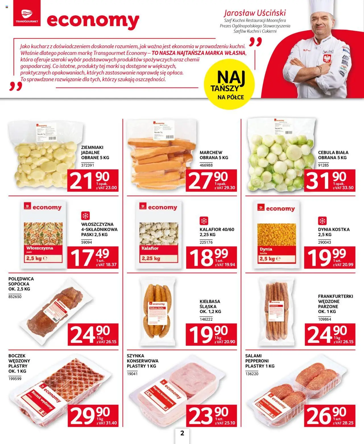 Selgros cash&carry Gazetka - Oferta dla gastronomii od 23.10.2025 | Strona: 2 | Produkty: Kiełbasa, Szynka, Boczek, Salami