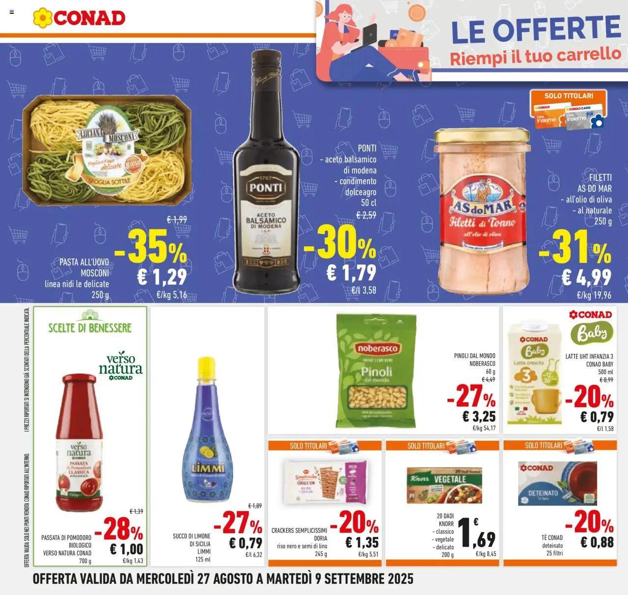 Volantino Conad del 27.08.2025 | Pagina: 24 | Prodotti: Riso, Tè, Tonno, Aceto