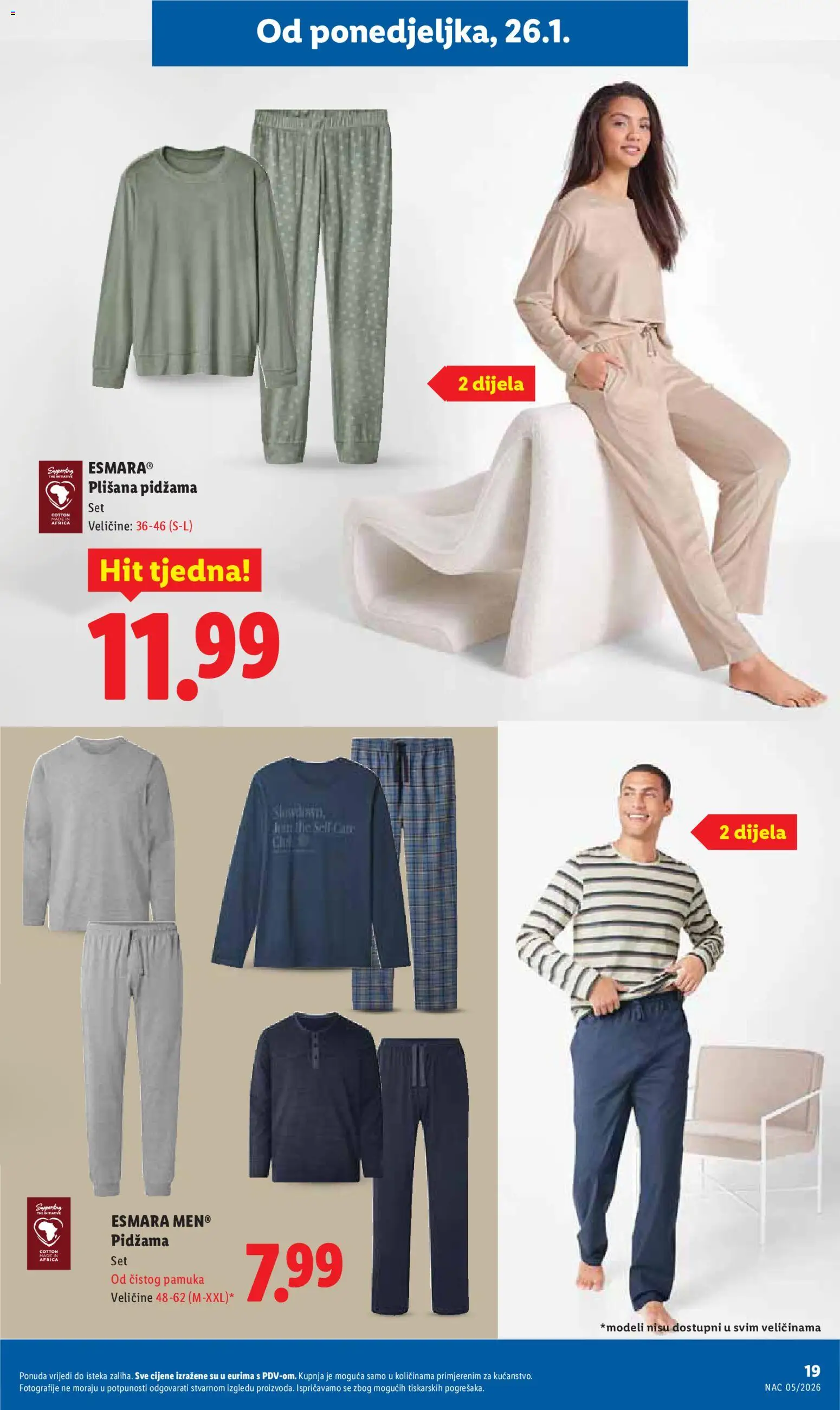 Lidl katalog | vrijedi od 26.01.2026 | Stranica: 19 | Proizvodi: Pidžama