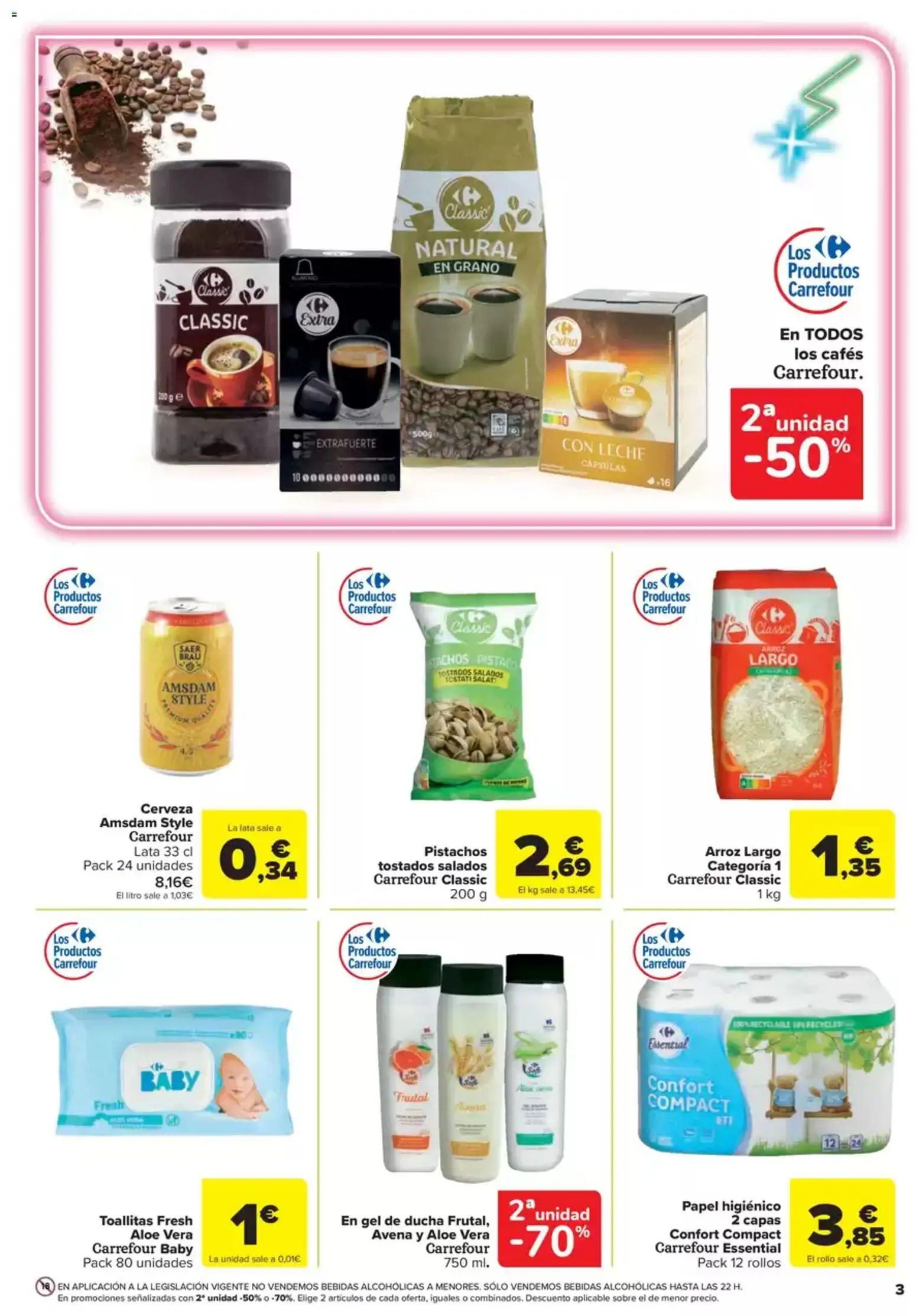 Carrefour Express folleto │ válido desde el 19.03.2026 | Página: 3 | Productos: Leche, Cerveza, Papel higienico, Arroz