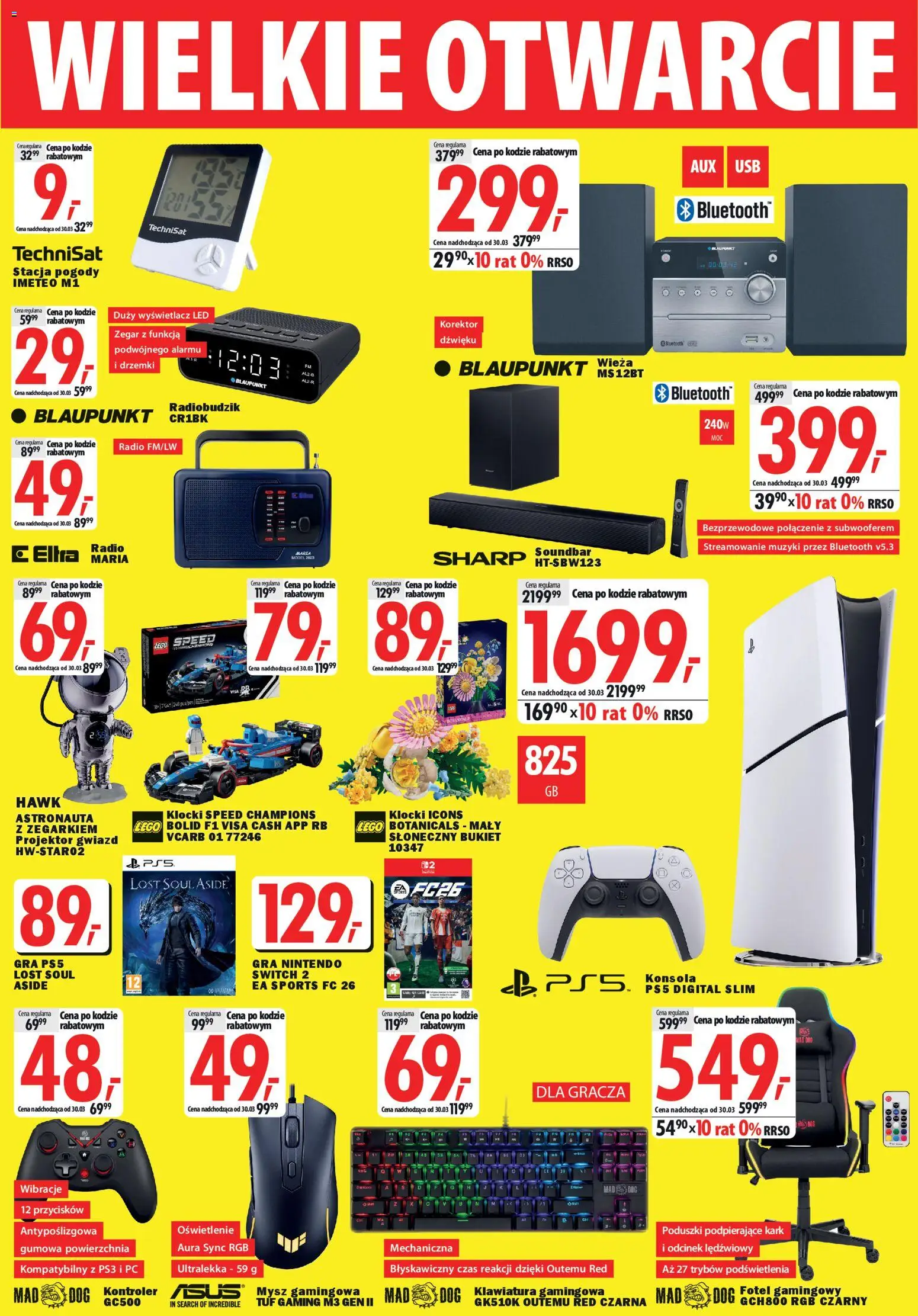 Mediaexpert promocje - Wielkie otwarcie Przemyśl od 19.03.2026 | Strona: 3 | Produkty: PC, Fotel, Soundbar, Konsola