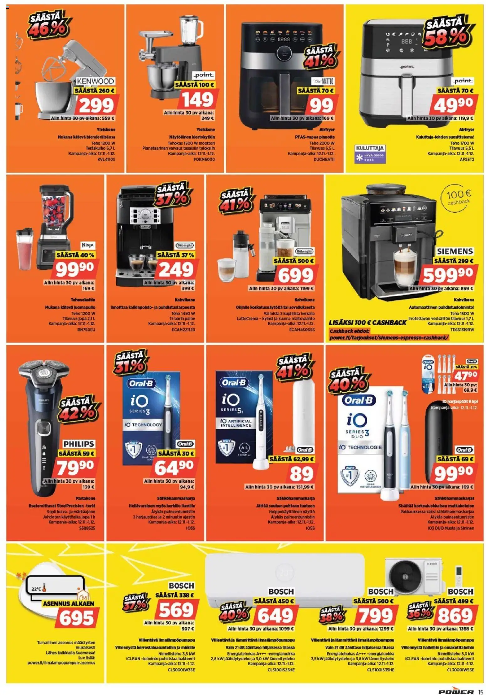 Power - Black Friday – voimassa 24.11.2025 alkaen | Sivu: 16 | Tuotteet: Sähköhammasharja, Partakone, Näyttö