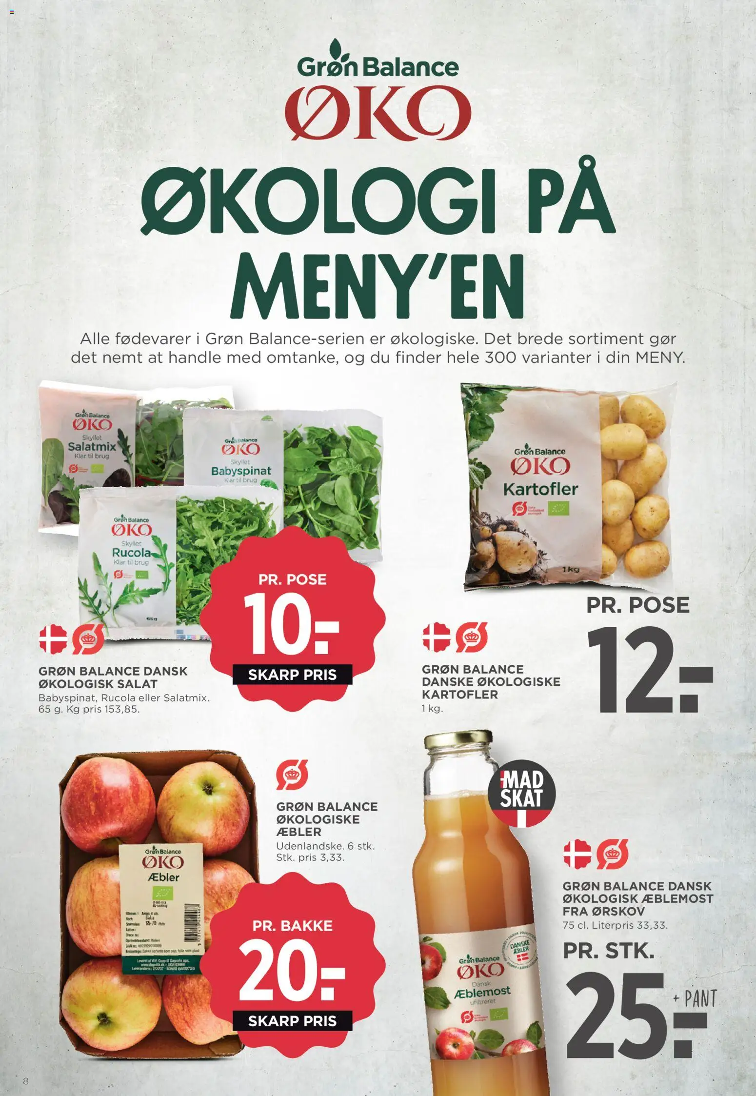 Meny tilbudsavis – gyldig fra 24.04.2026 | Side: 8 | Produkter: Æbler, Salat, Kartofler, Søm