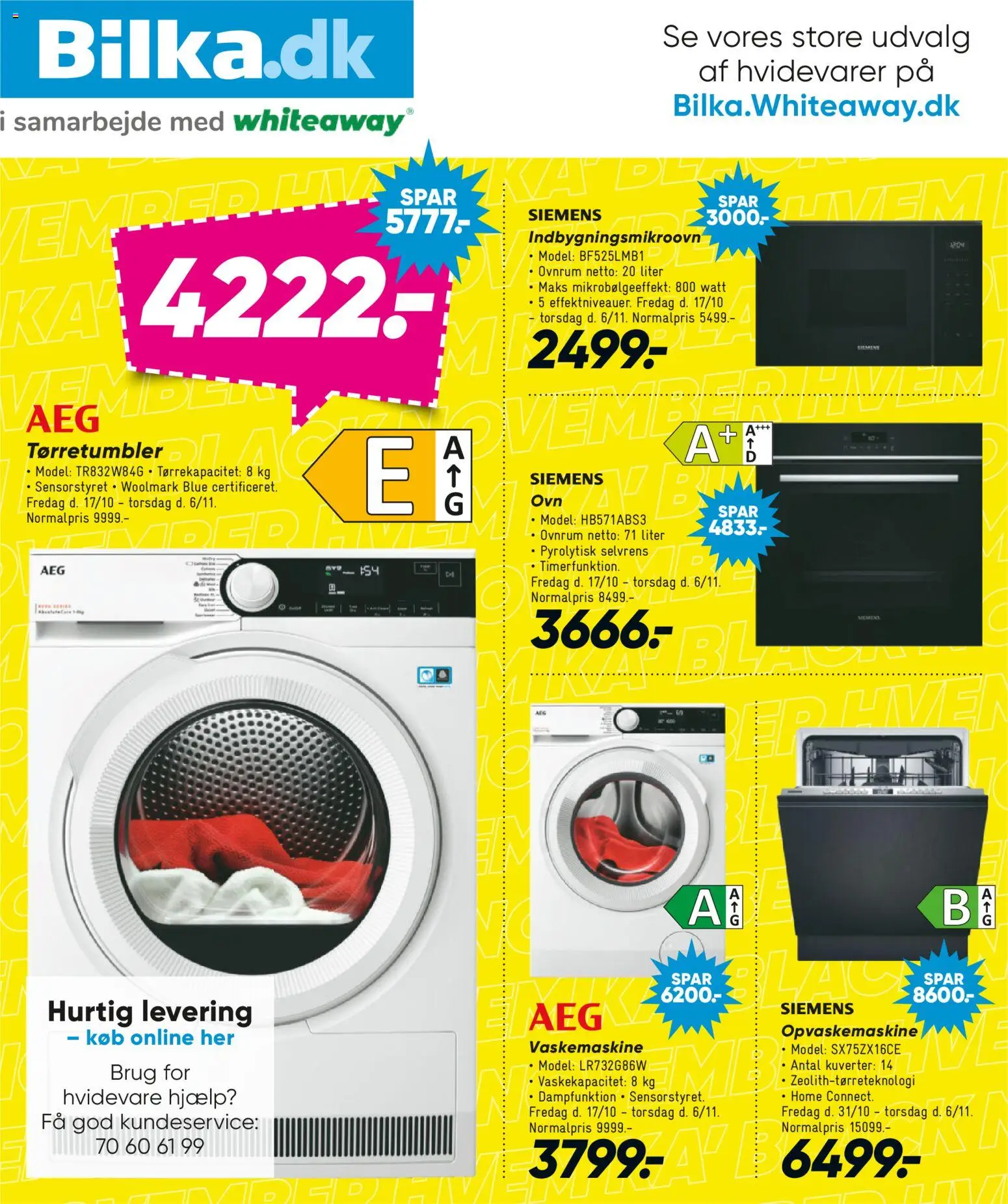 Bilka tilbudsavis – gyldig fra 31.10.2025 | Side: 44 | Produkter: Vaskemaskine, Tørretumbler, Opvaskemaskine