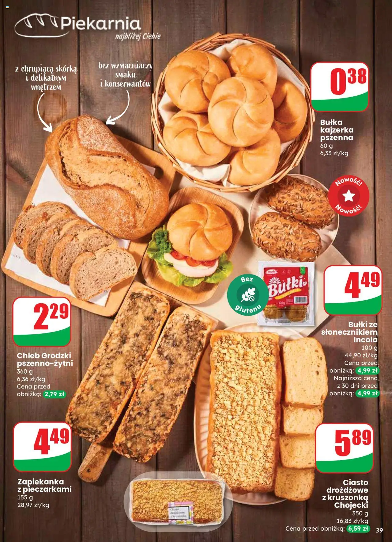Dino Gazetka od 20.08.2025 | Strona: 39 | Produkty: Ciasto drożdżowe, Zapiekanka, Piekarnia, Bułka