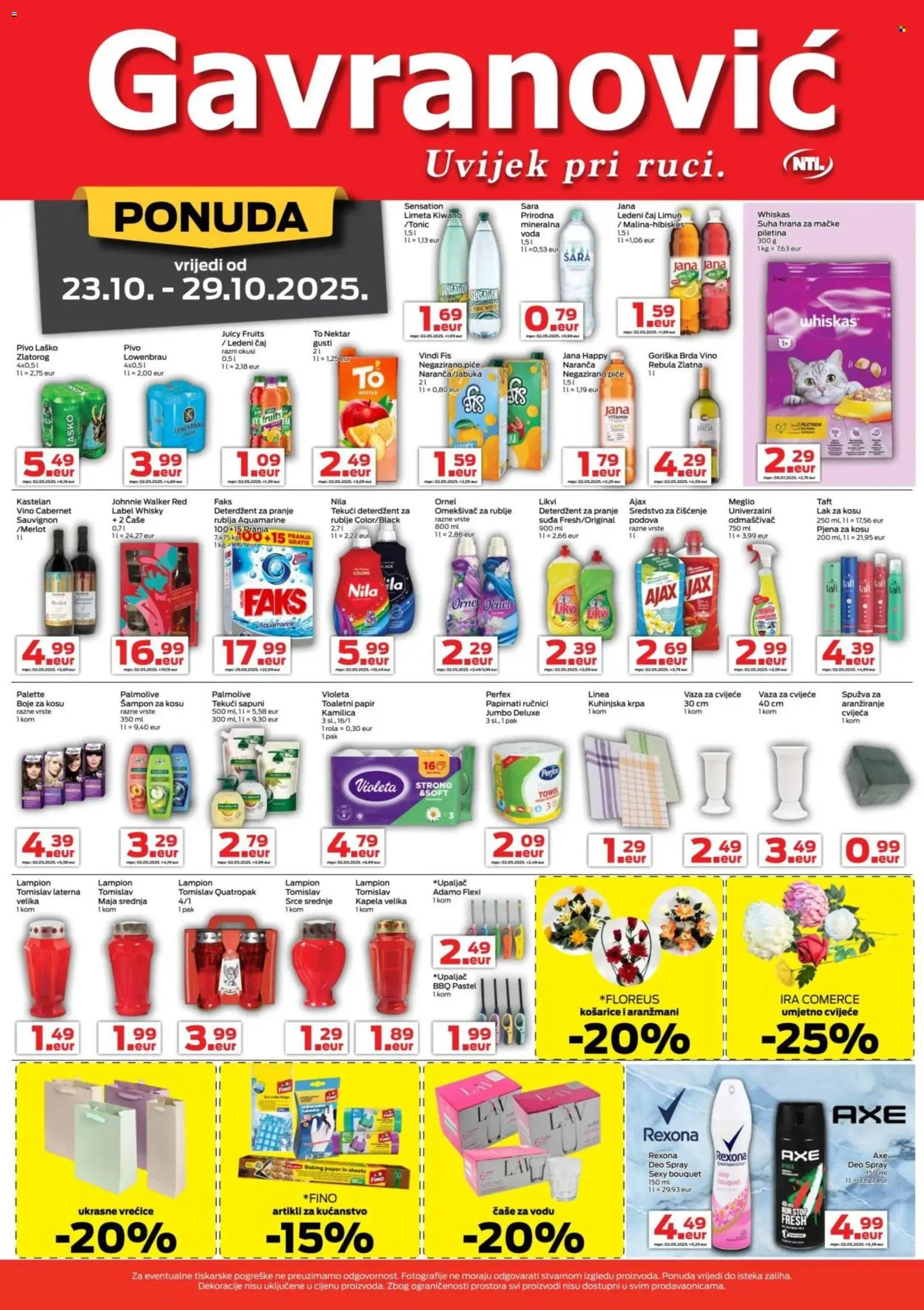 Gavranović katalog | vrijedi od 23.10.2025 | Stranica: 4 | Proizvodi: Vaza, Krpa, Toaletni papir, Limun