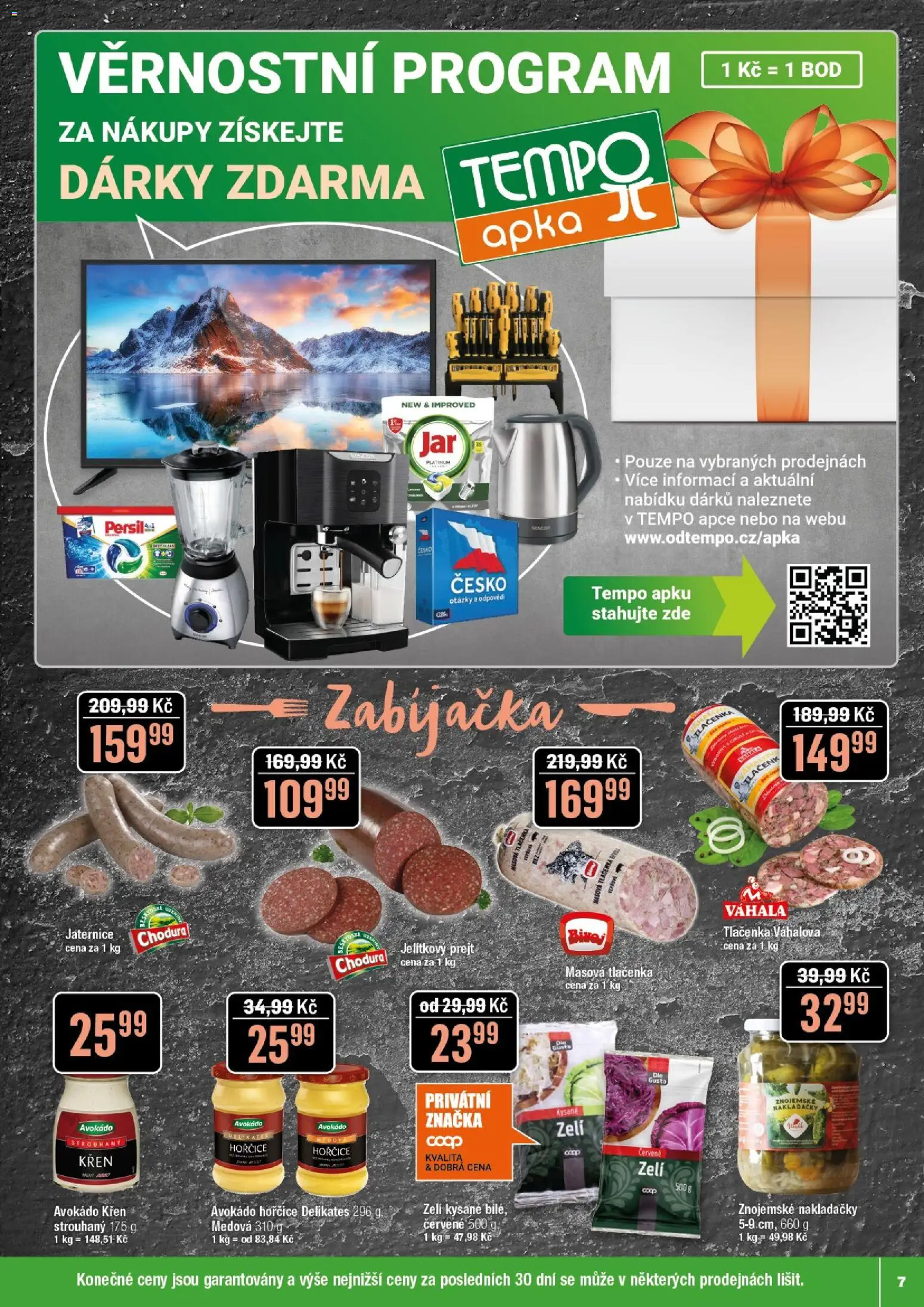 Tempo leták od 14.01.2026 | Strana: 7 | Produkty: Zelí, Hořčice, Tlačenka, Persil