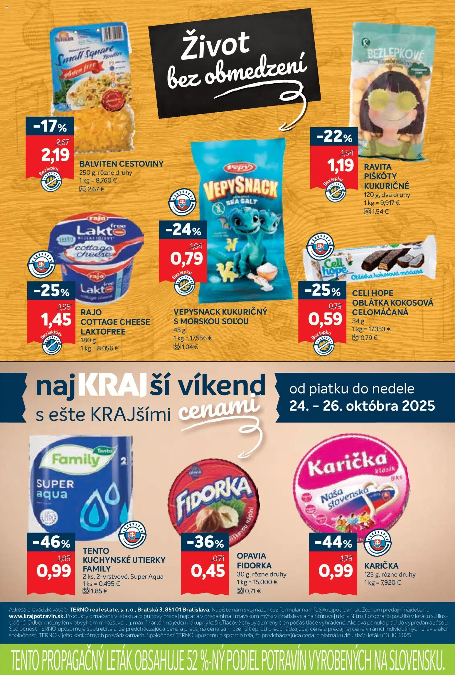 Nové Kraj akcie – leták je platný od 23.10.2025 | Strana: 13 | Produkty: Cestoviny