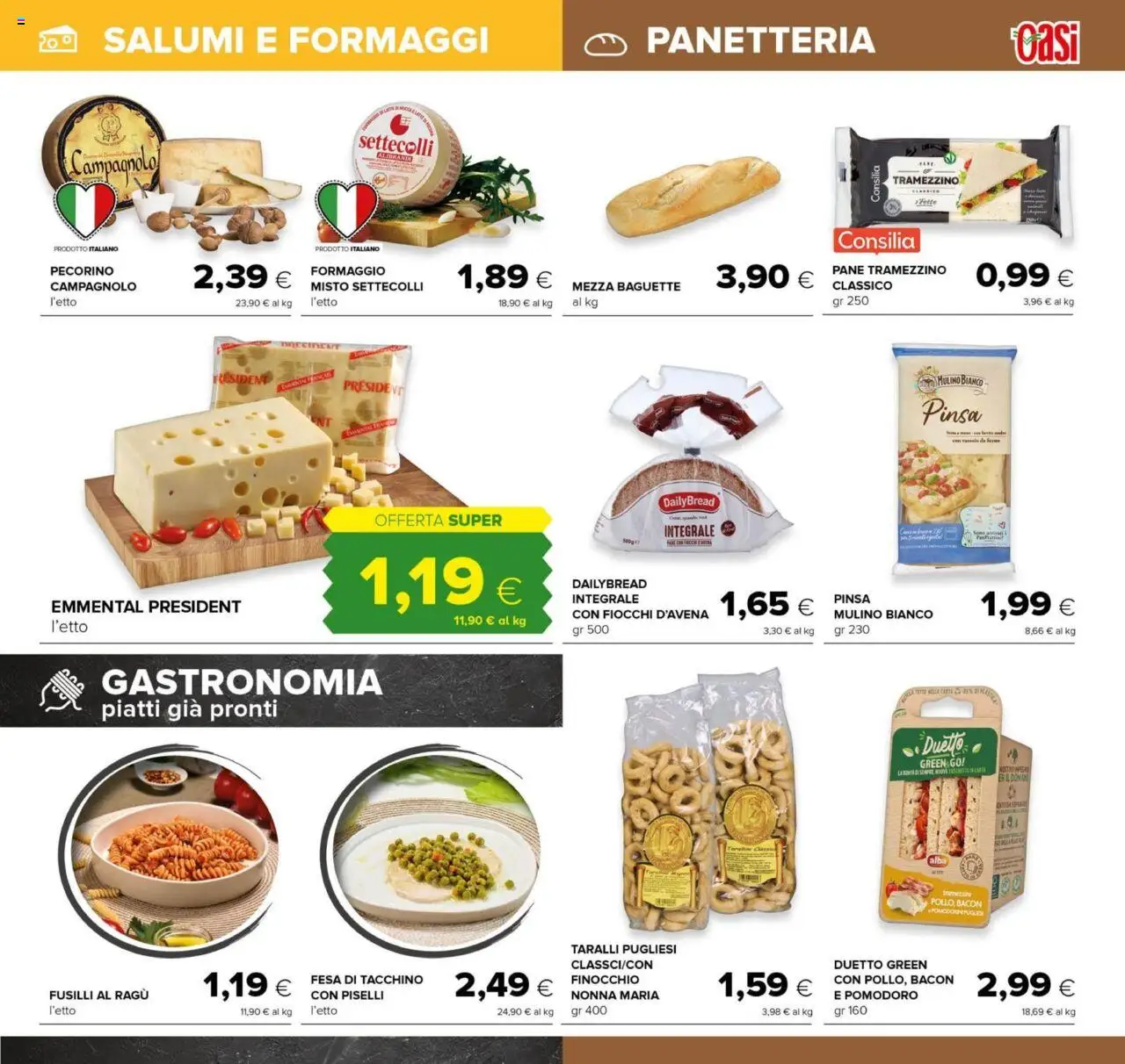 Volantino Oasi del 13.09.2025 | Pagina: 9 | Prodotti: Pane, Fiocchi, Ragú, Taralli
