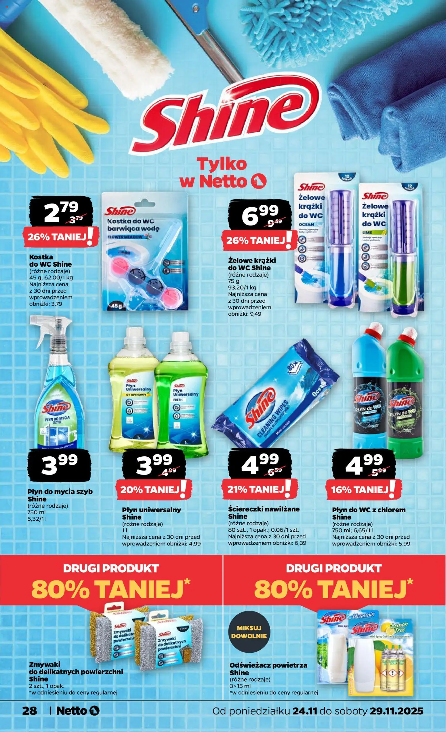 Netto gazetka od 24.11.2025 | Strona: 28 | Produkty: Odświeżacz, Płyn do mycia szyb, Odświeżacz powietrza