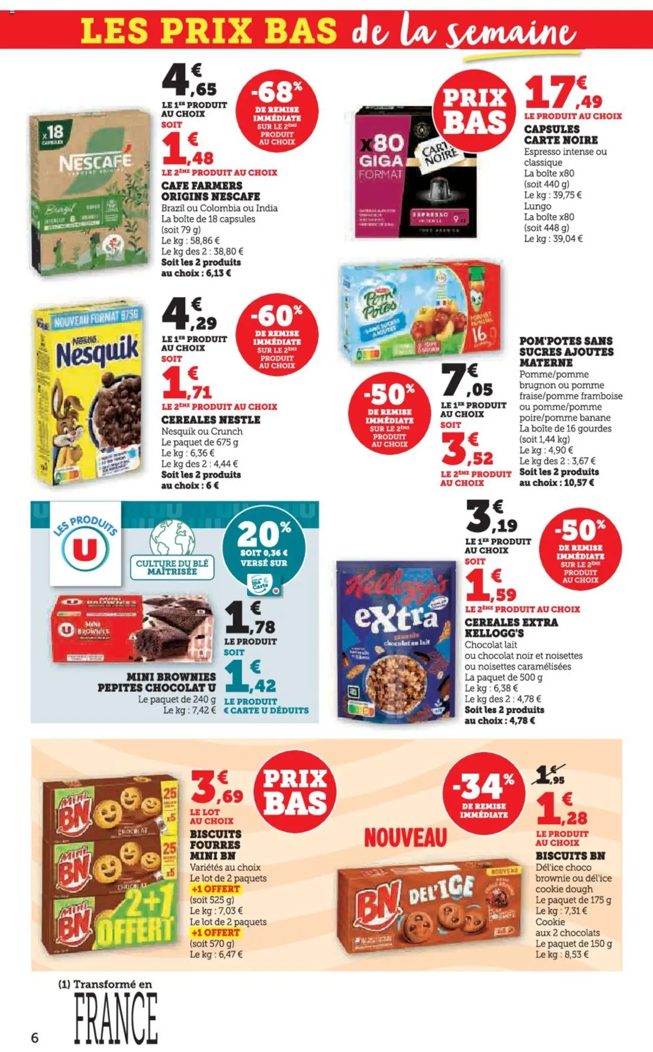  | Page: 6 | Produits: Lait, Café, Chocolat, Biscuits