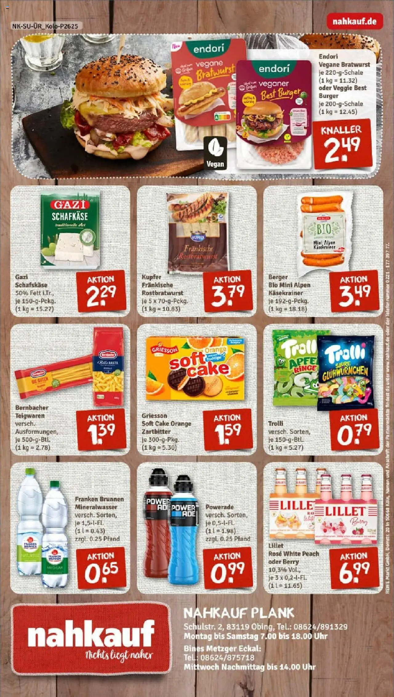 Rewe prospekt Obing	 - gültig ab dem 20.07.2025 | Seite: 8 | Produkte: Burger, Lillet, Powerade, Telefon