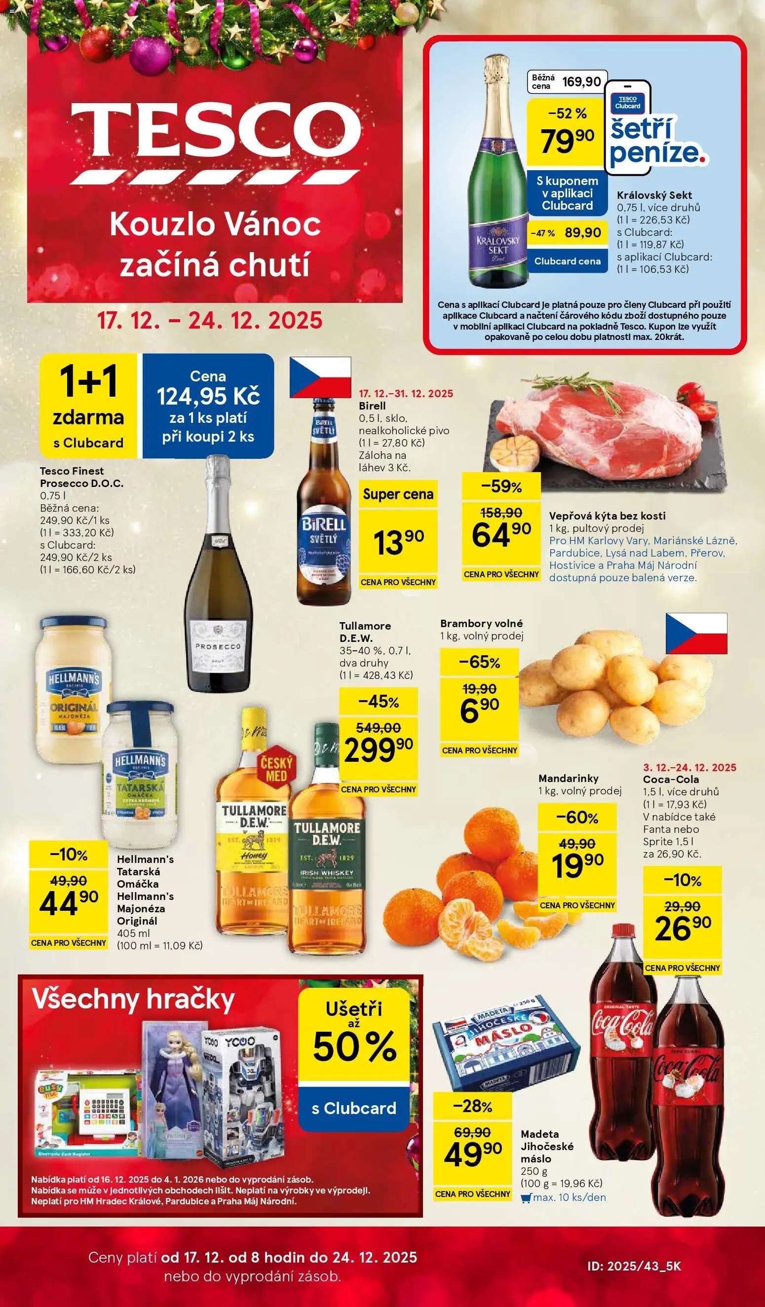 Tesco leták - Hypermarket od 17.12.2025 | Strana: 1 | Produkty: Fanta, Hračky, Tatarská omáčka, Láhev
