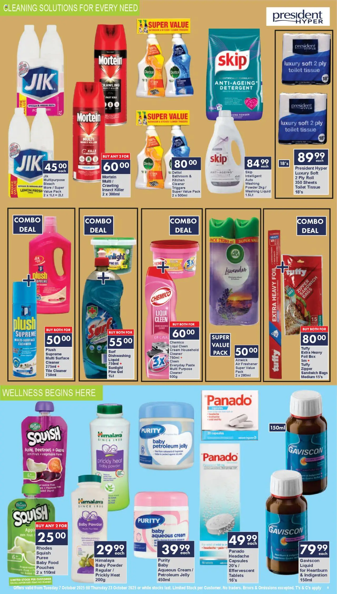 New President Hyper catalogue – valid from 07.10.2025 | Page: 8 | Products: Powder, Blush, Stock, Petroleum jelly