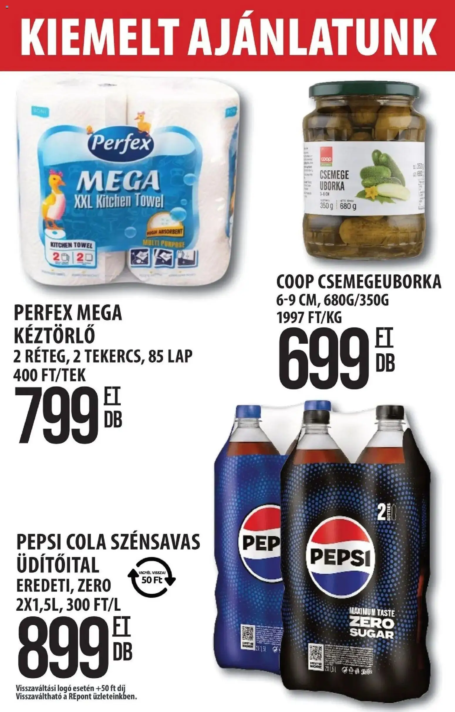 COOP Szolnok akciós ujság - amely érvényes a következő dátumtól: 29.04.2026 | Oldal: 2 | Termékek: Pepsi, Cola, Uborka