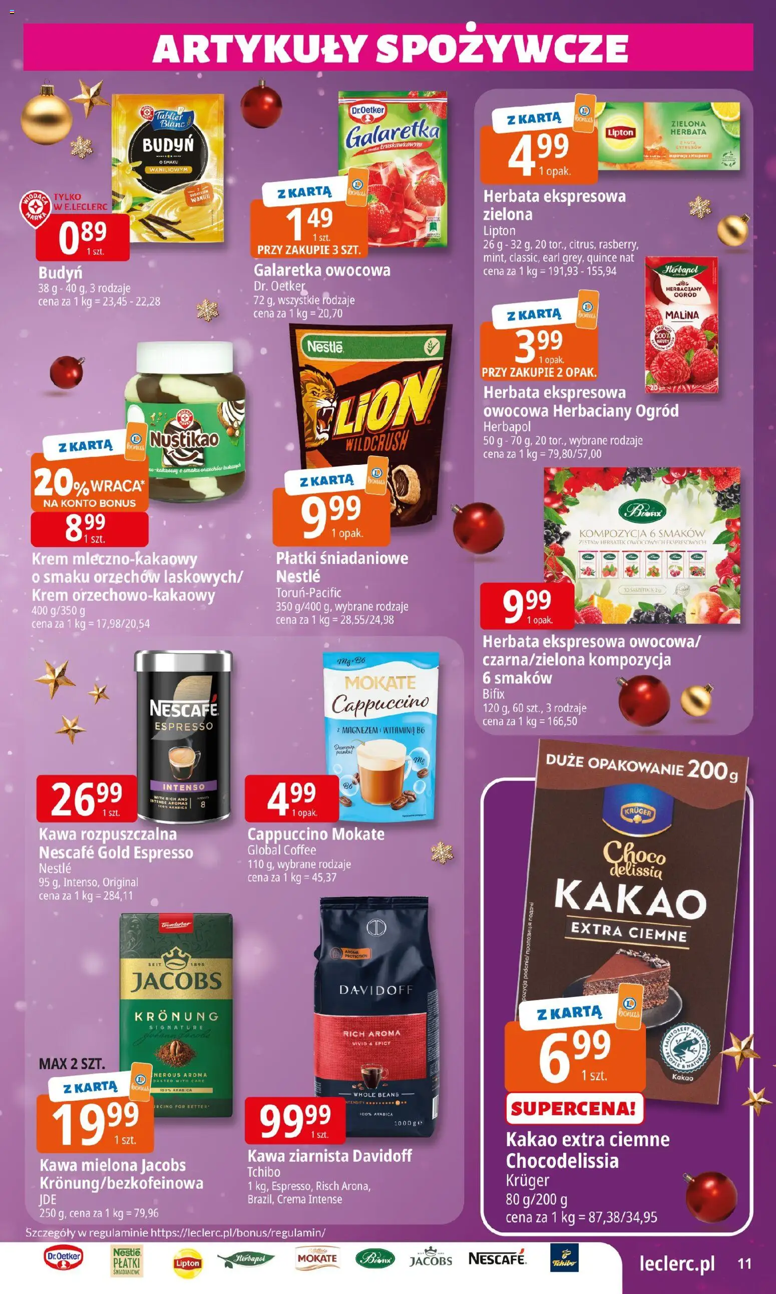 E.Leclerc Gazetka - Warszawa Jerozolimskie od 15.12.2025 | Strona: 11 | Produkty: Nescafe, Kawa ziarnista, Tchibo, Płatki