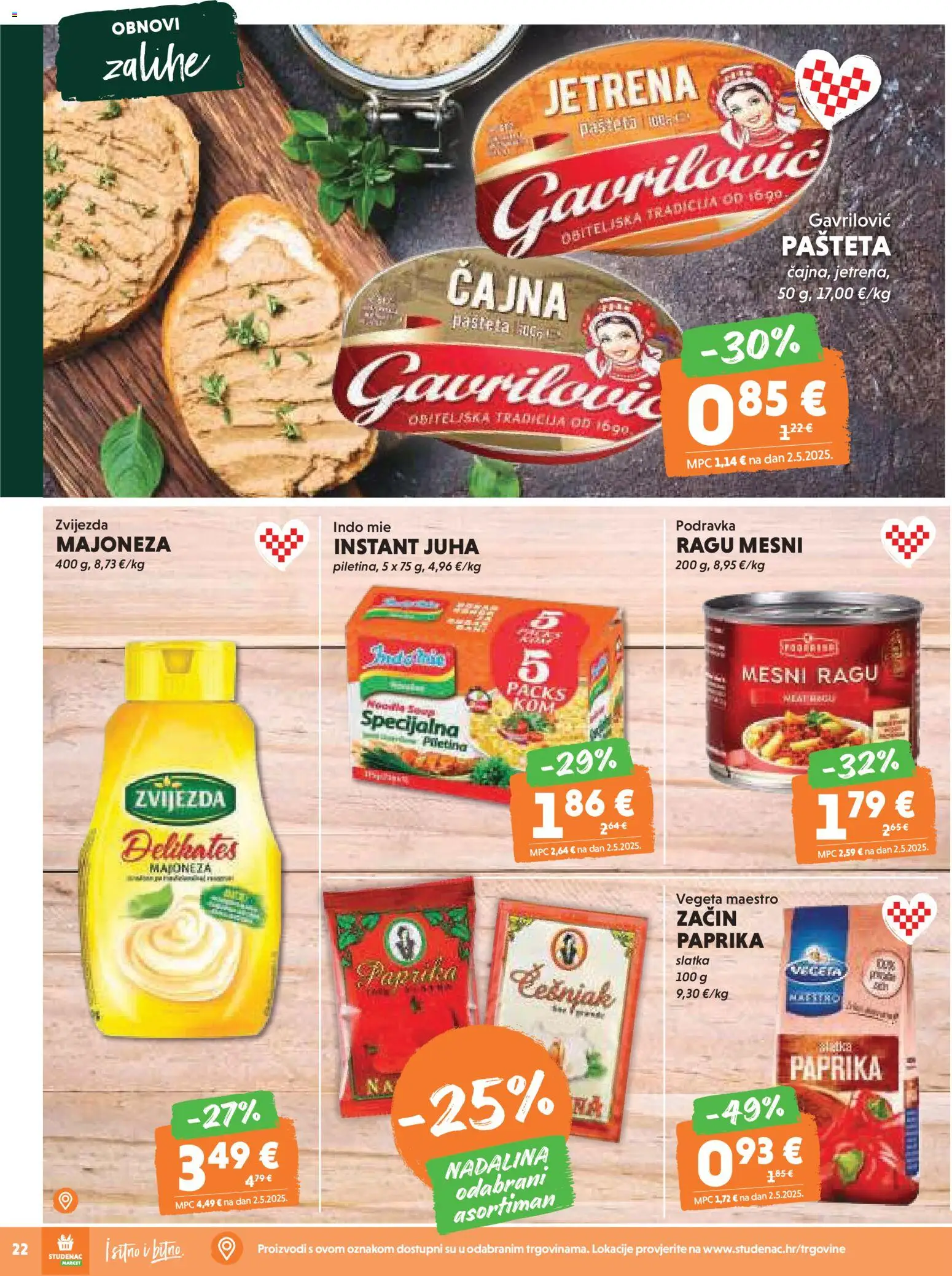 Studenac katalog | vrijedi od 12.11.2025 | Stranica: 22 | Proizvodi: Podravka, Pašteta, Juha, Vegeta