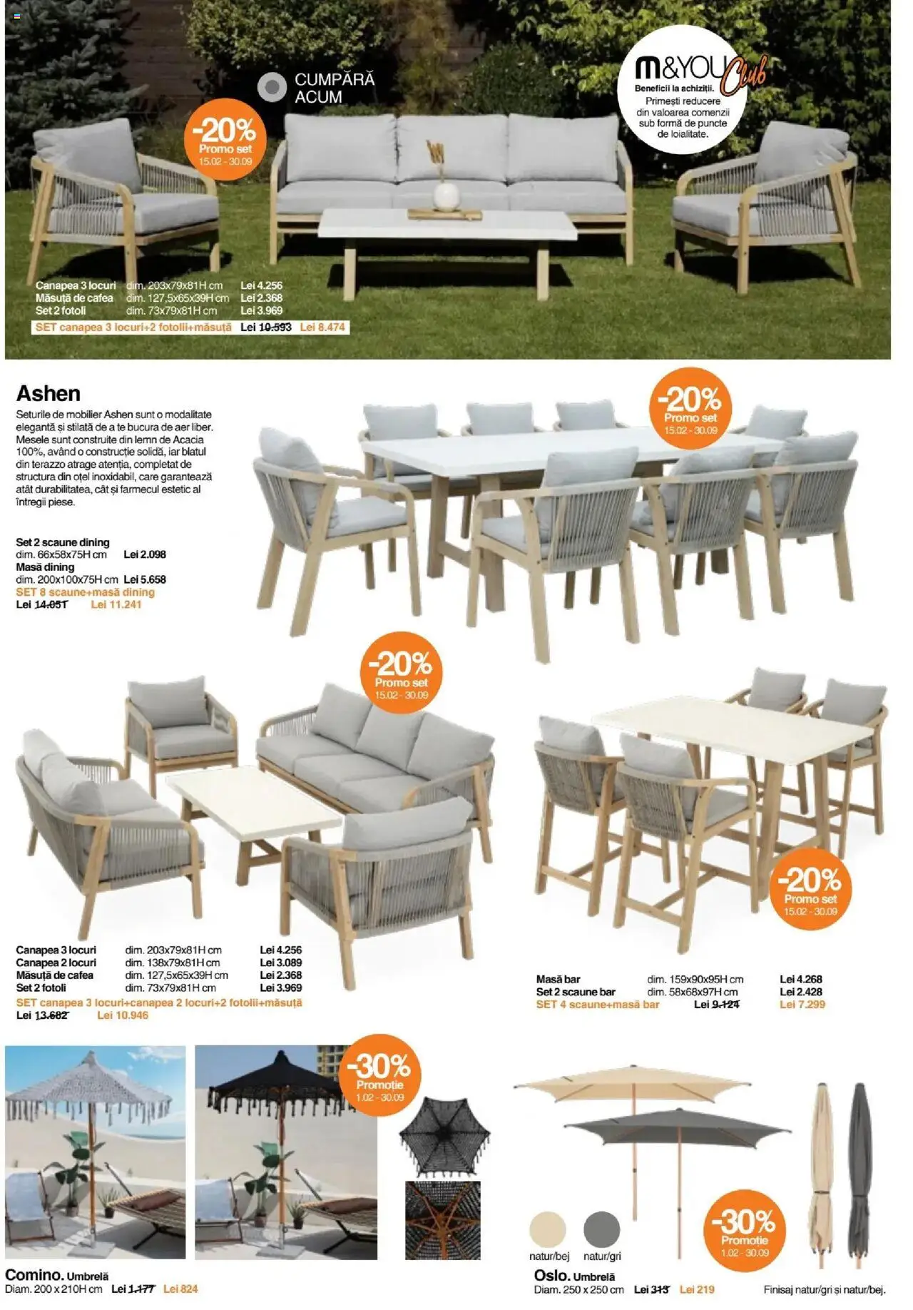 Noul catalog Mobexpert – valabil de la 04.09.2025 | Pagină: 4 | Produse: Umbrelă, Masă, Măsuță de cafea, Cafea