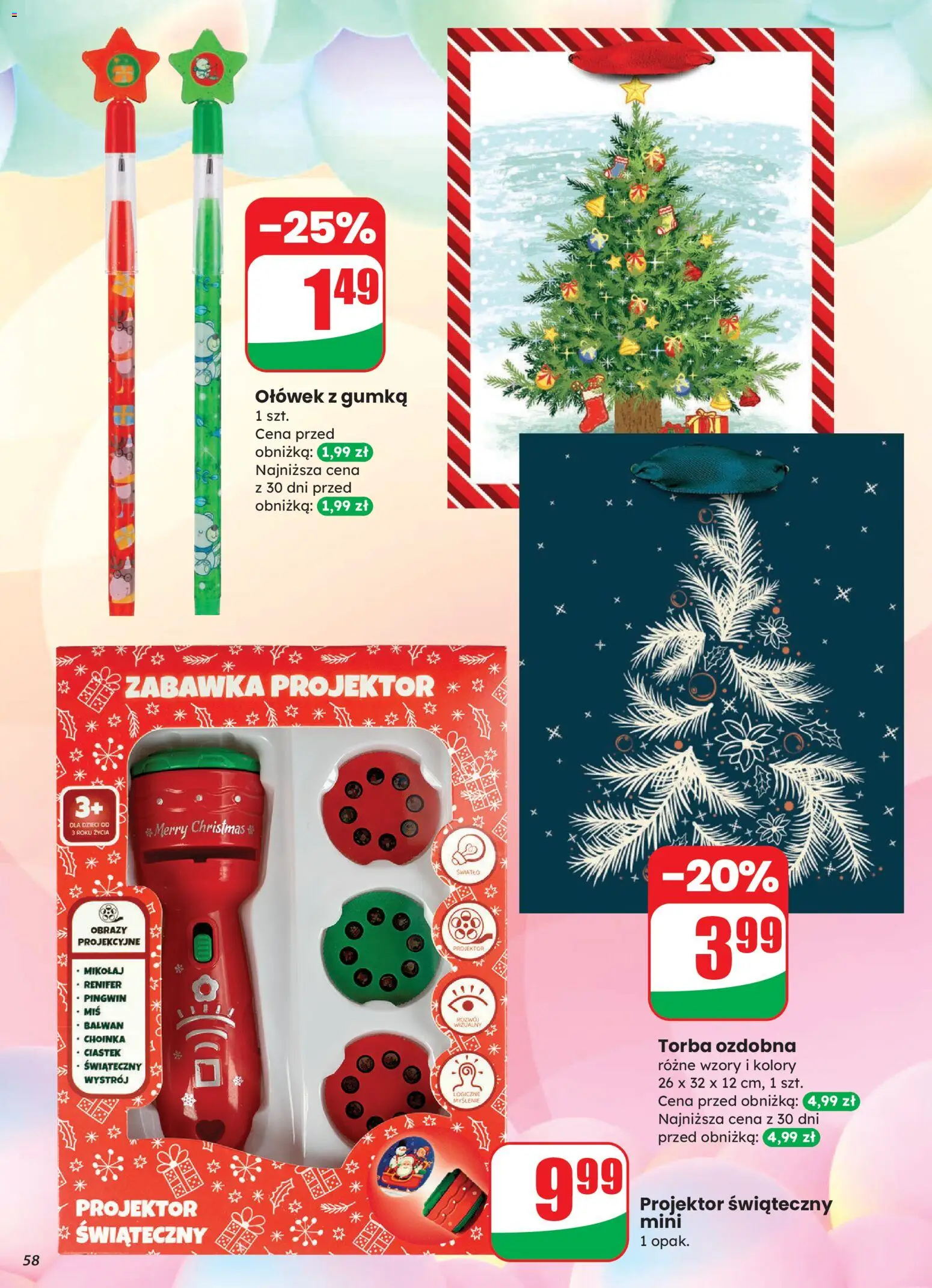 Dino Gazetka od 12.11.2025 | Strona: 58 | Produkty: Choinka, Torba