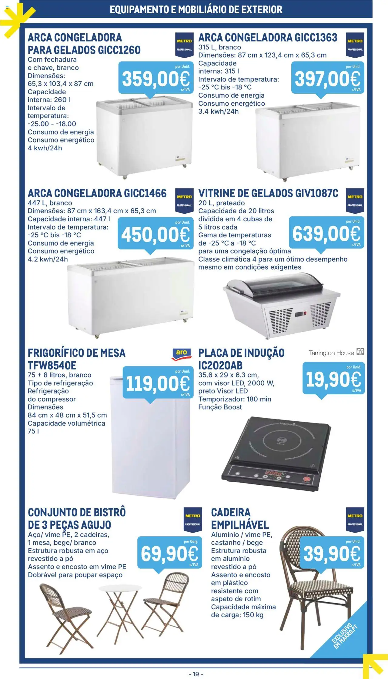 Makro folheto │ válido de 12.08.2025 | Página: 19 | Produtos: Frigorífico, Pó, Mesa, Compressor