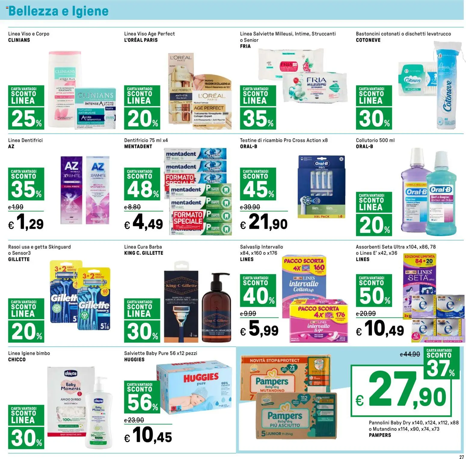 Volantino Iper del 16.01.2026 | Pagina: 27 | Prodotti: Dentifricio, Riso, Detergente, Pampers