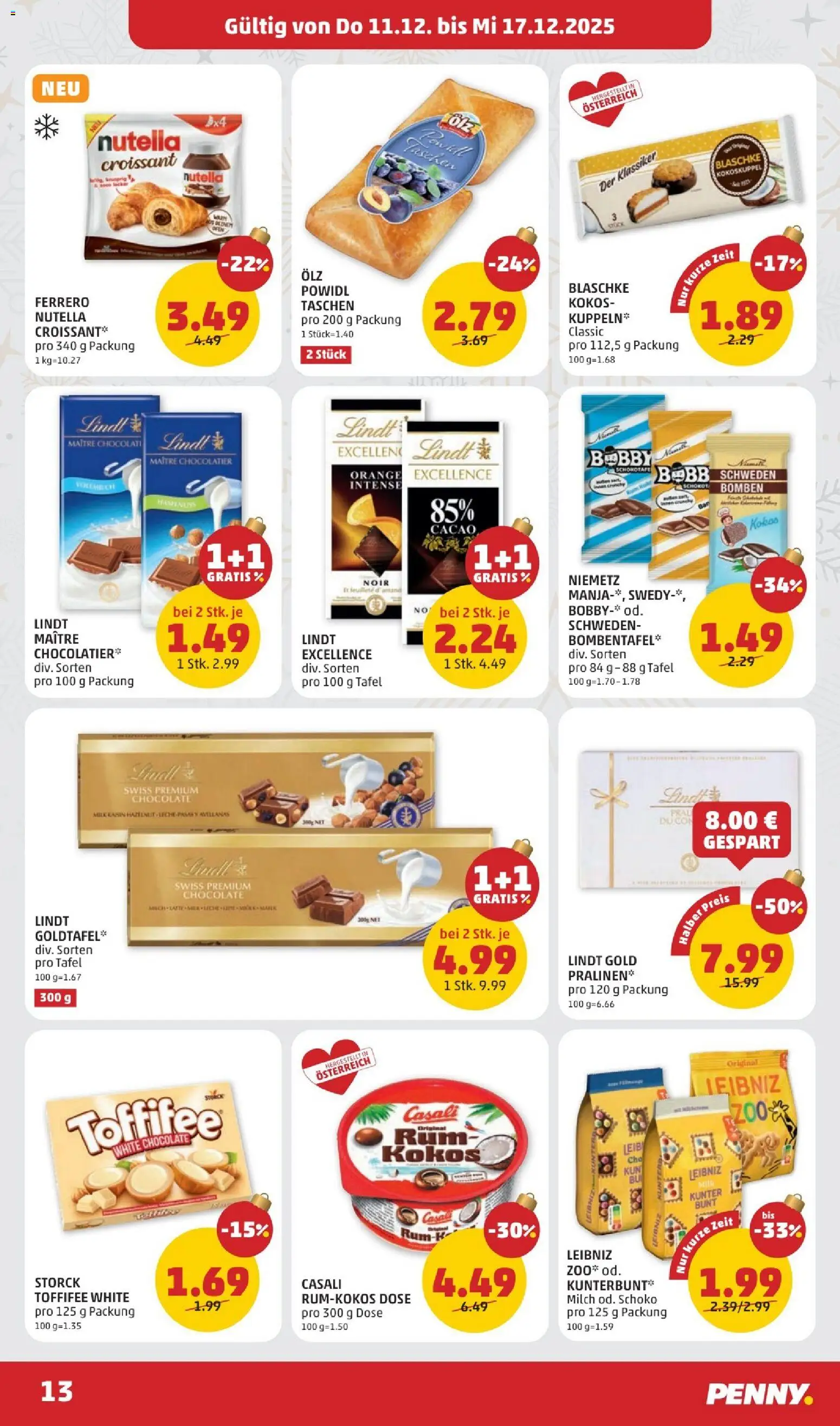 Penny Markt Flugblatt gültig ab 11.12.2025 | Seite: 13 | Produkte: Milch